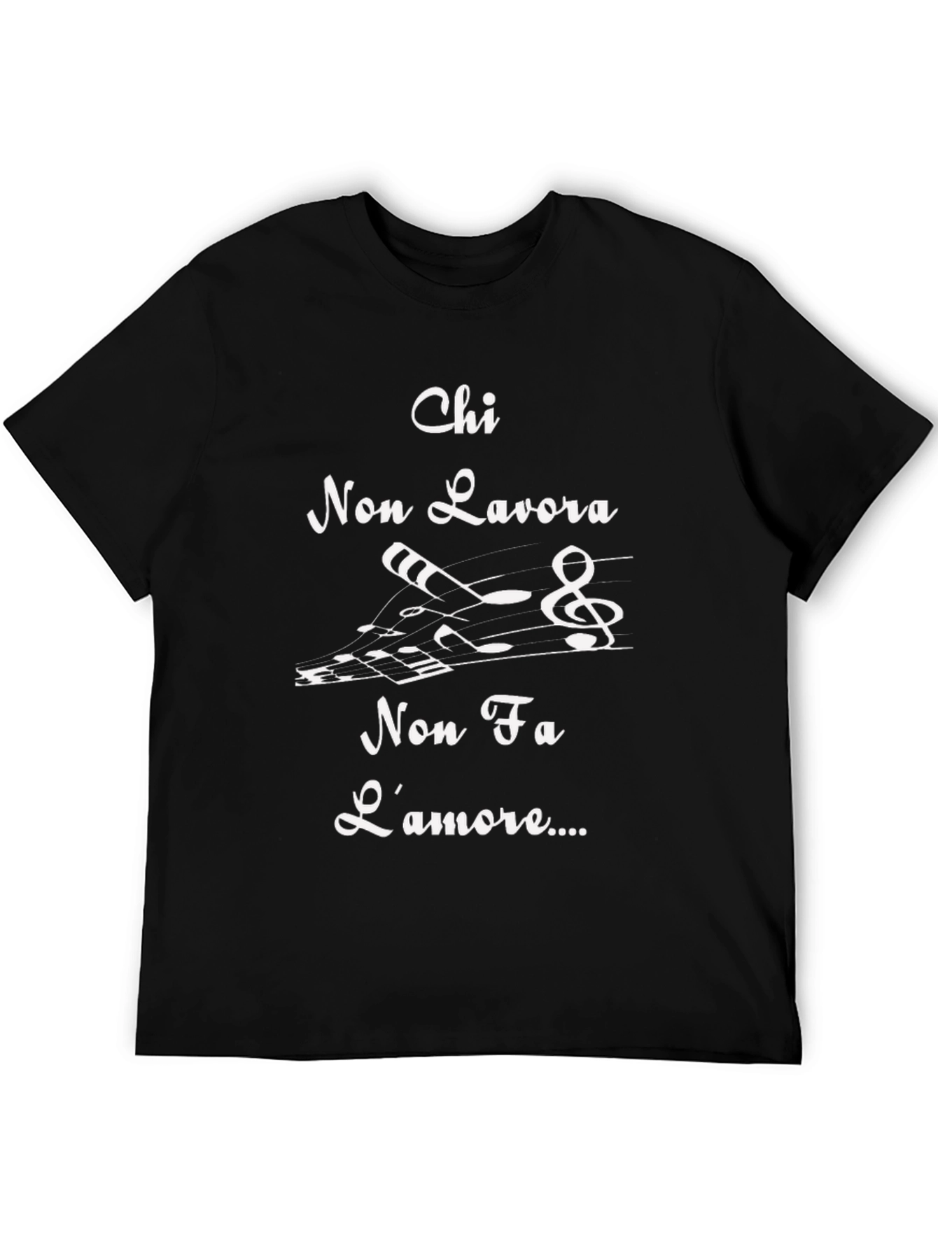 Black Chi Non Lavora T-Shirt - Italian Saying view 5