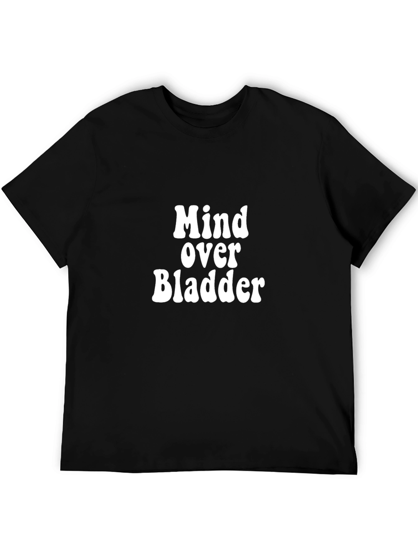 Black Mind Over Bladder Black Graphic T-Shirt view 5