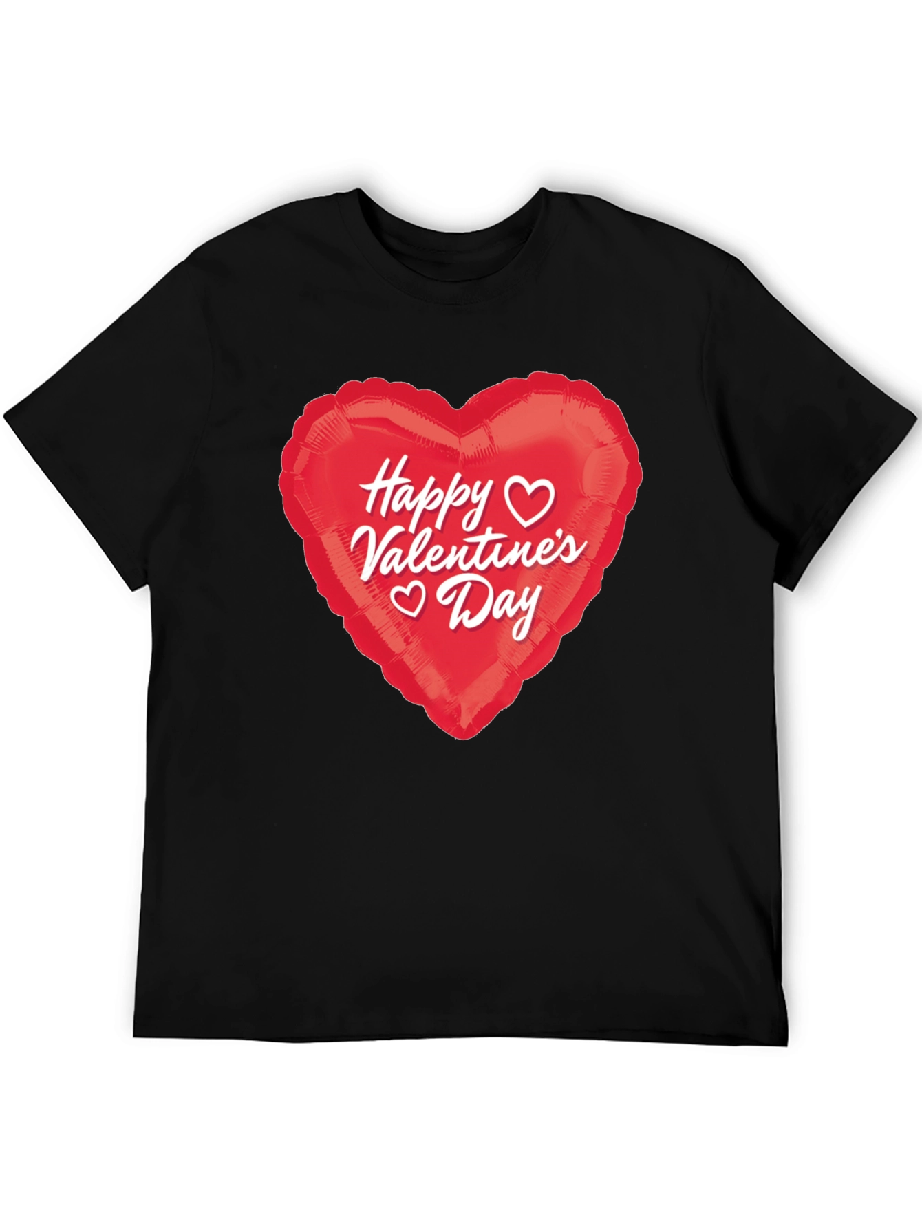Black Happy Valentine's Day Heart Graphic T-Shirt view 5