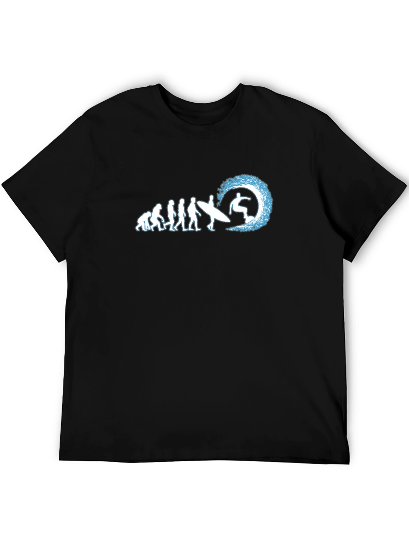 Black Evolution of Surfing Graphic T-Shirt view 5