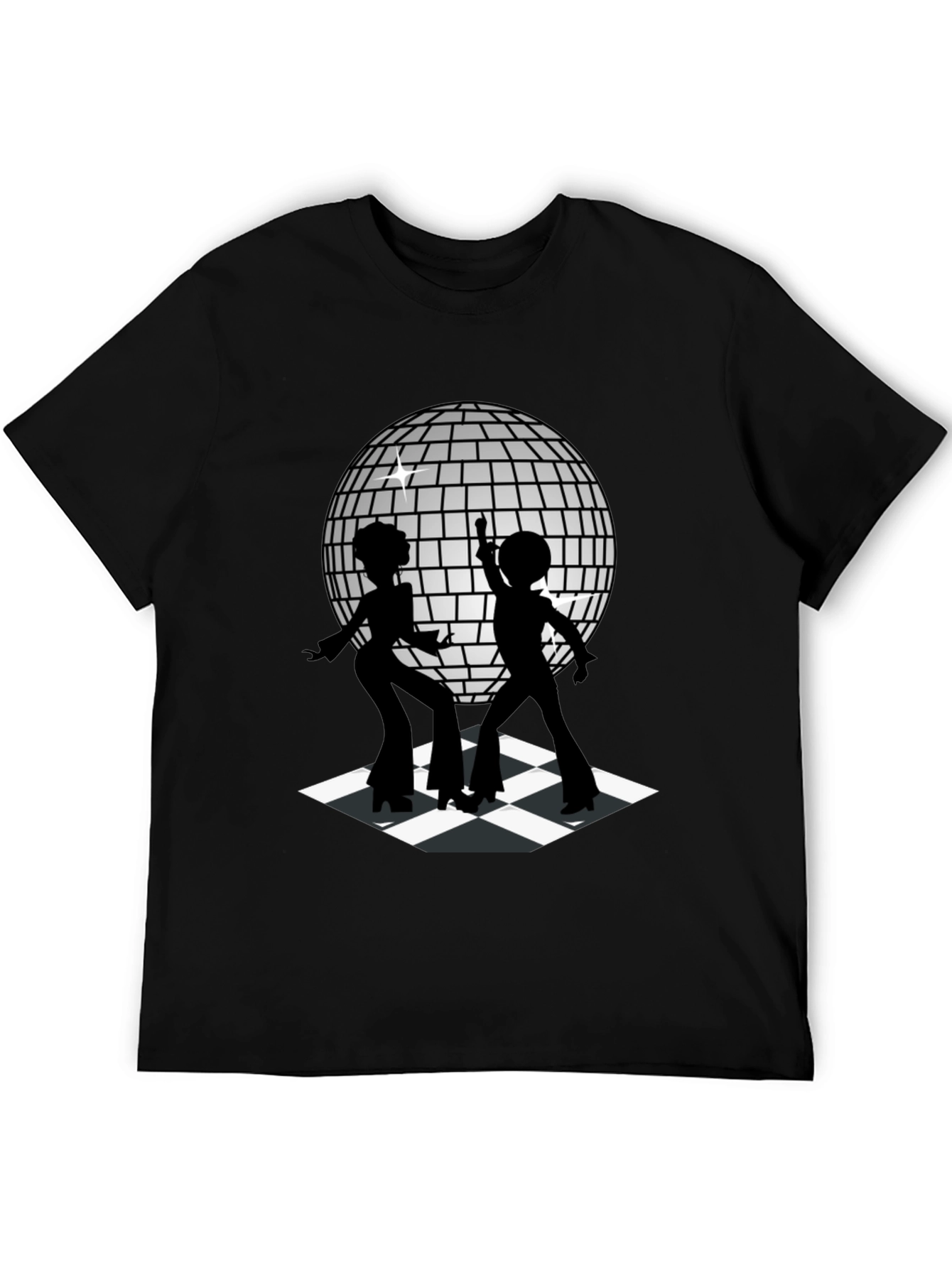 Black Retro Disco Dance T-Shirt - Black view 5