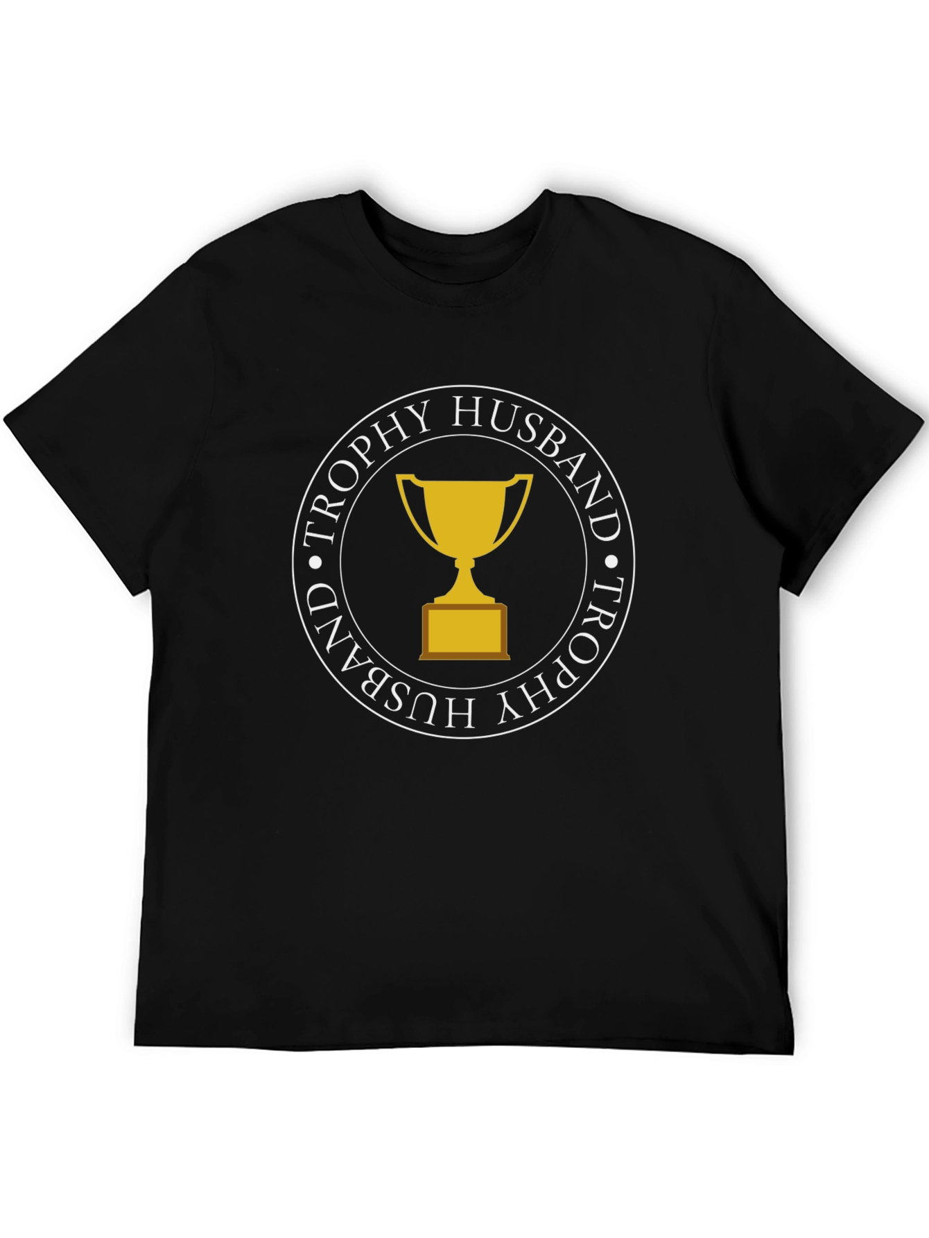 Black Trophy Husband Graphic Tee - Black Crew Neck view 5