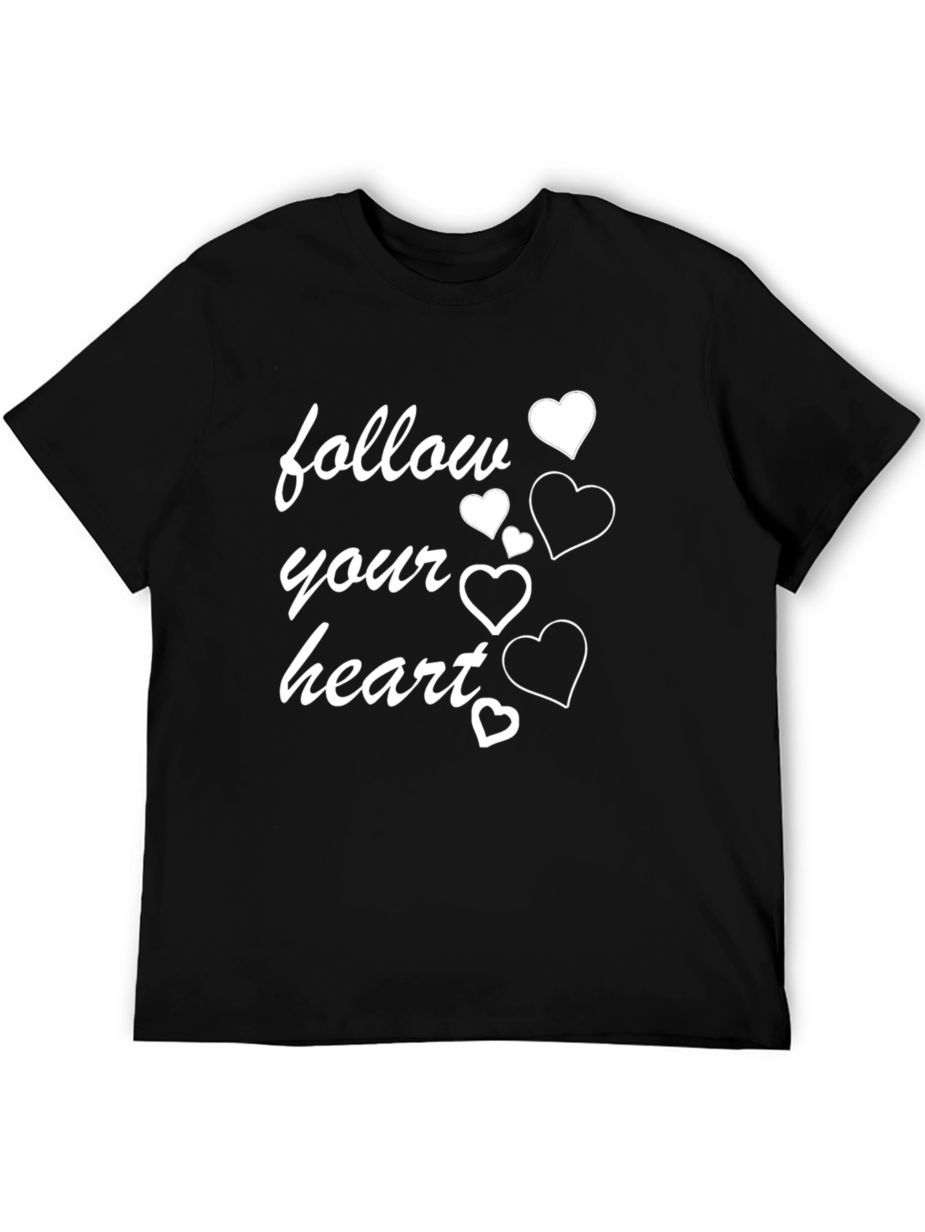 Black Follow Your Heart Graphic T-Shirt - Stylish Black Tee view 5