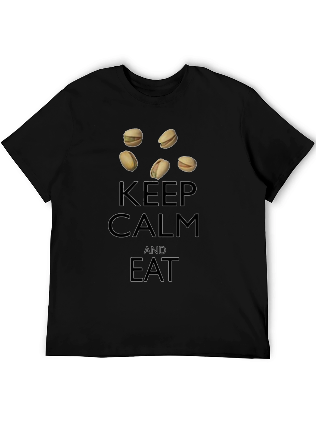 Black Keep Calm and Eat Pistachios T-Shirt view 5
