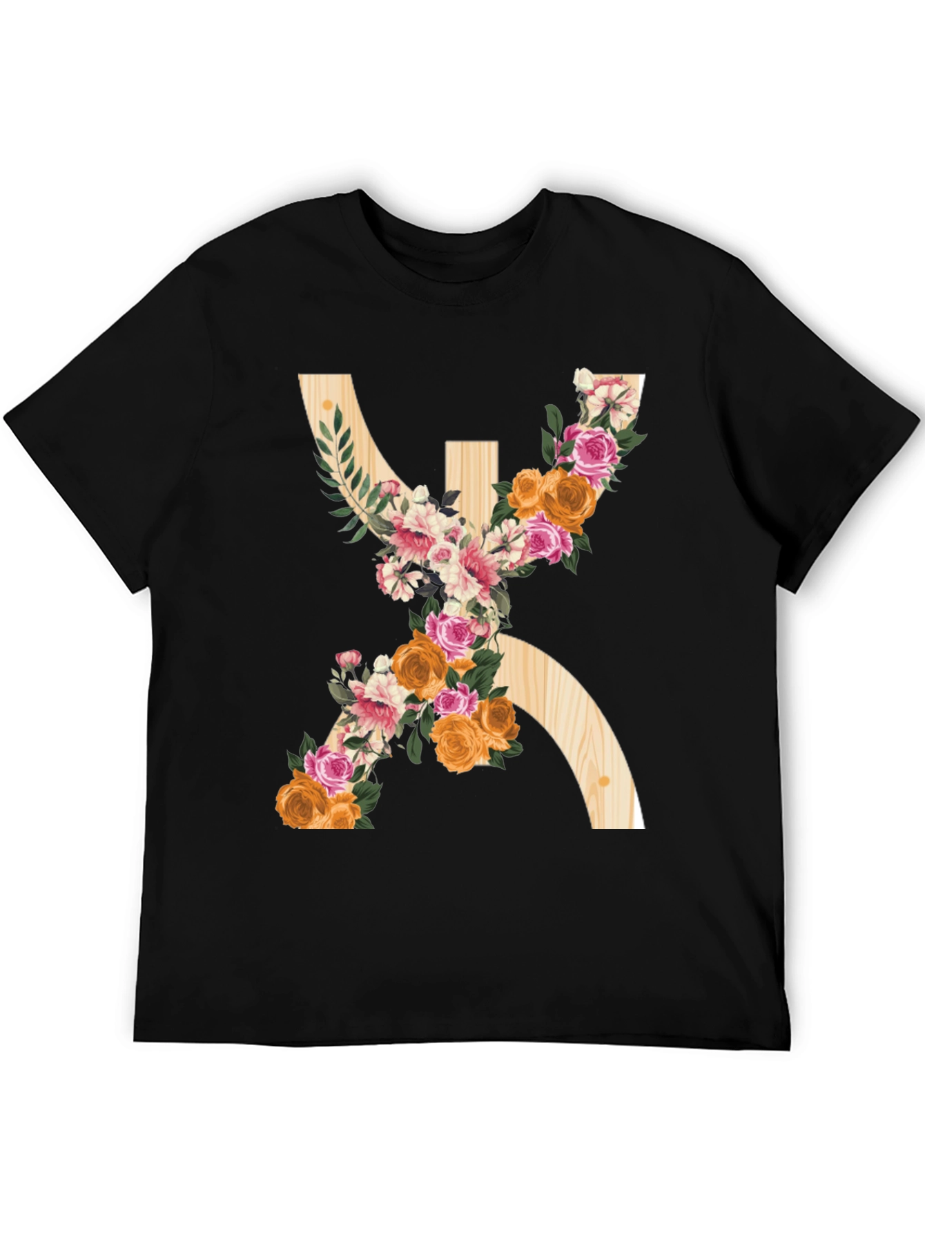 Black Floral Berber Symbol T-Shirt - Stylish Graphic Tee view 5