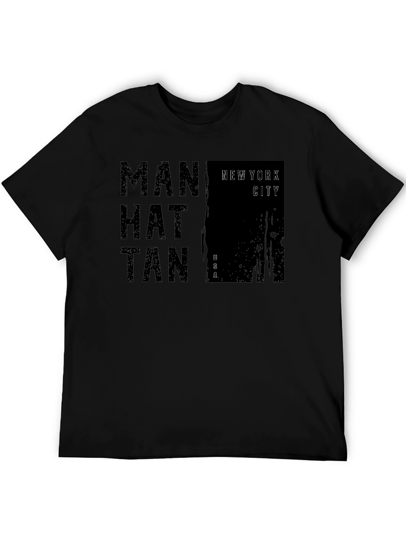 Black Manhattan New York City Black T-Shirt view 5