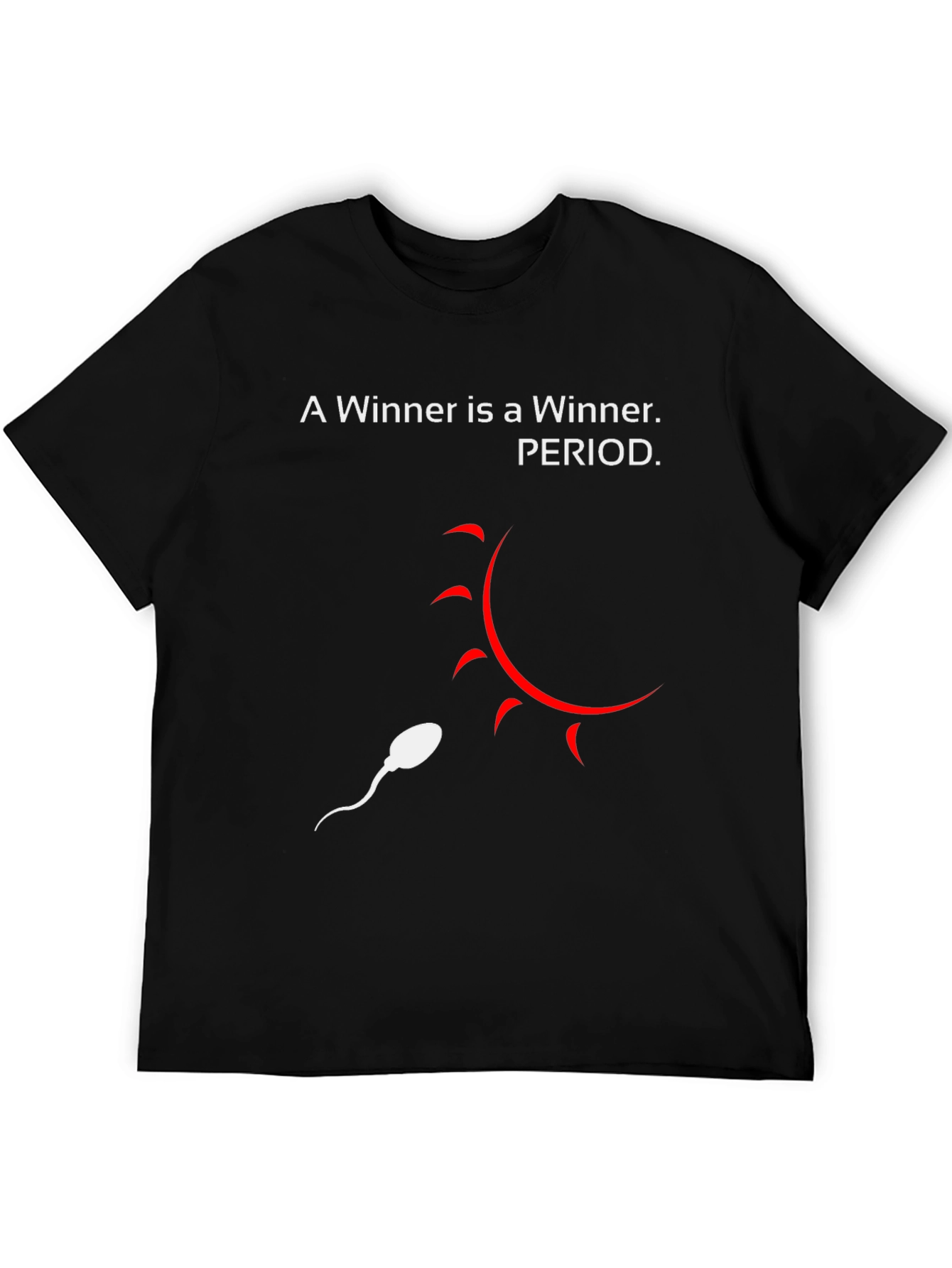 Black Winner Sperm Graphic Tee - Black Crew Neck T-Shirt view 5