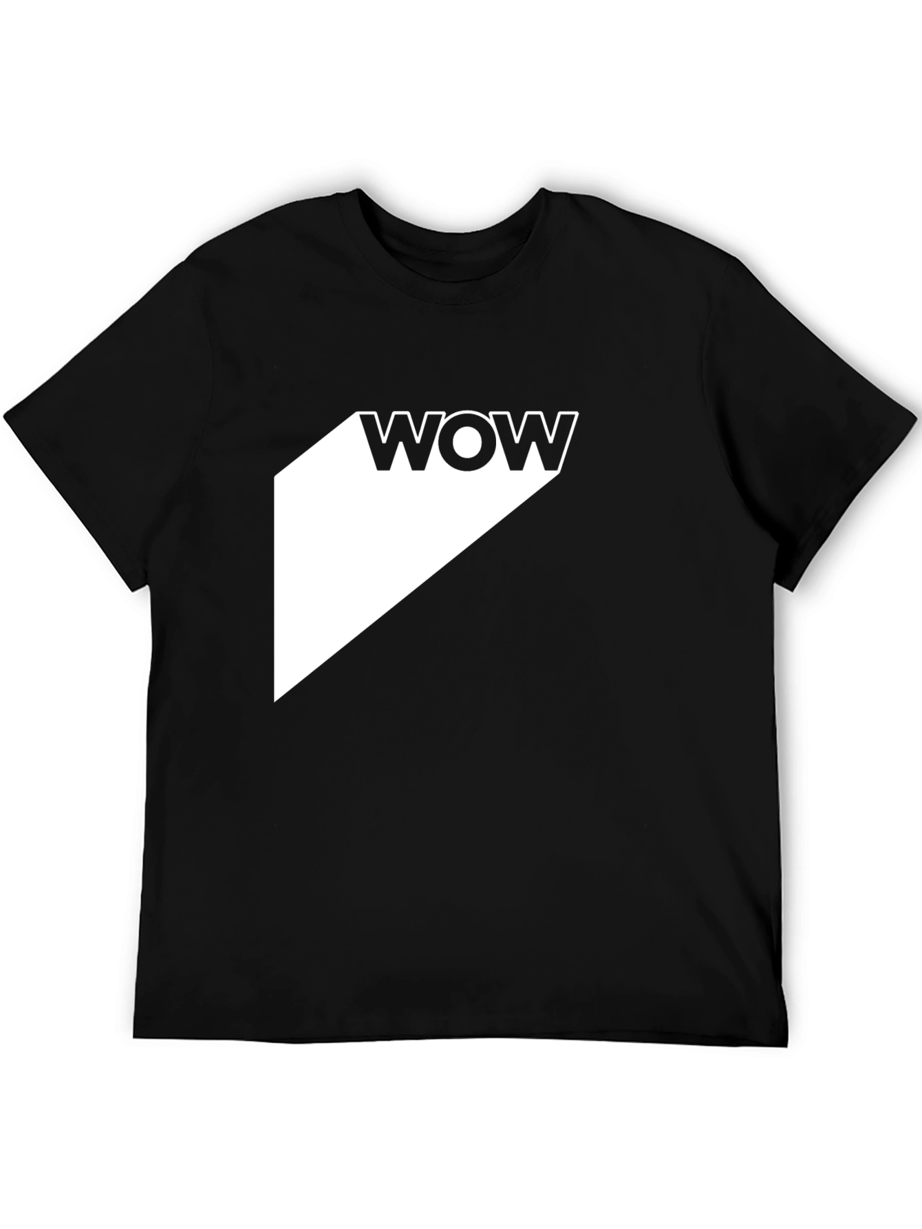Black WOW Graphic Tee - Modern Black T-Shirt view 5