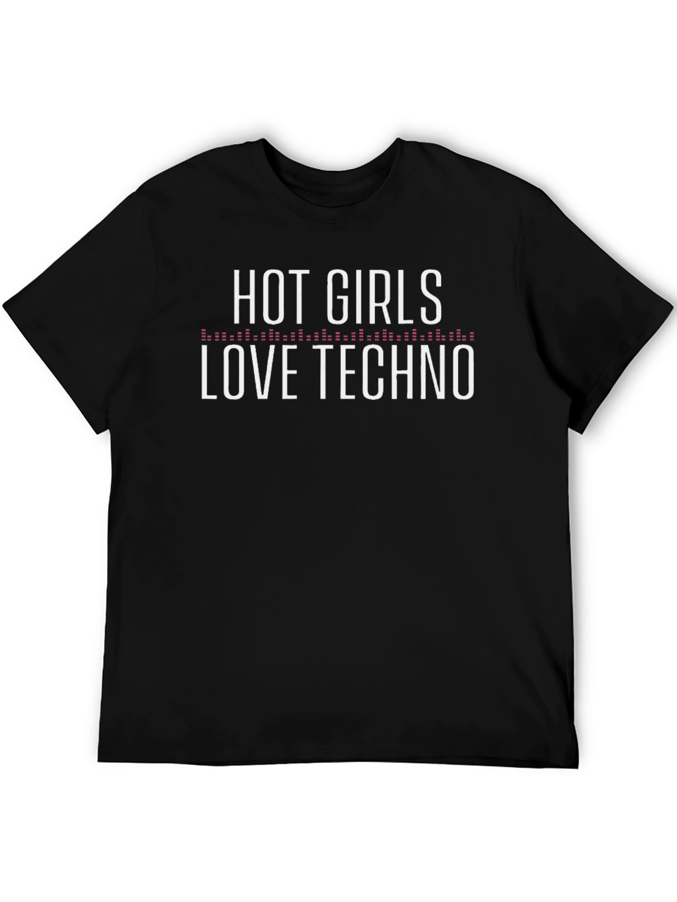 Black Hot Girls Love Techno Graphic T-Shirt view 5