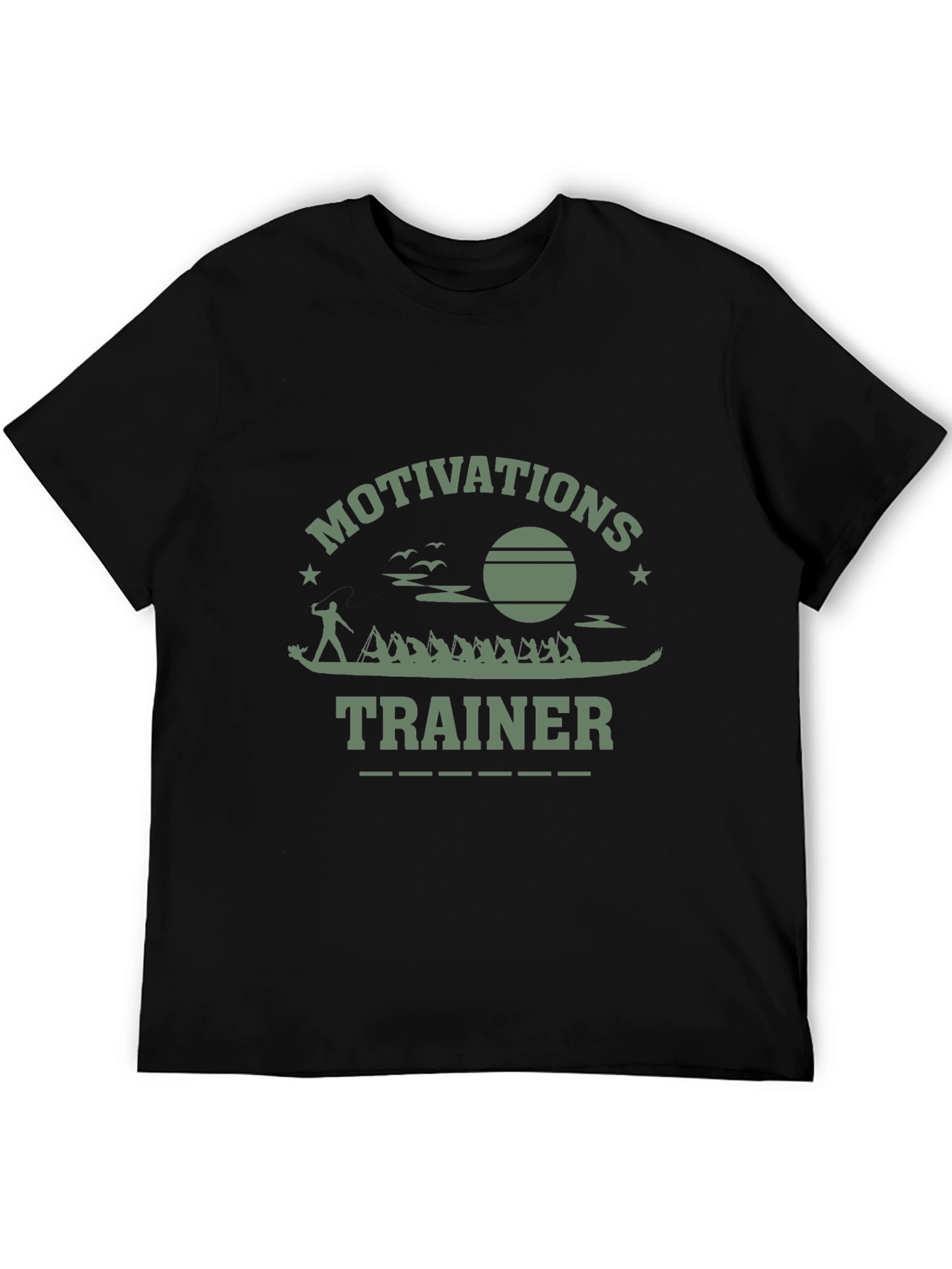 Black Motivational Trainer Graphic T-Shirt view 5