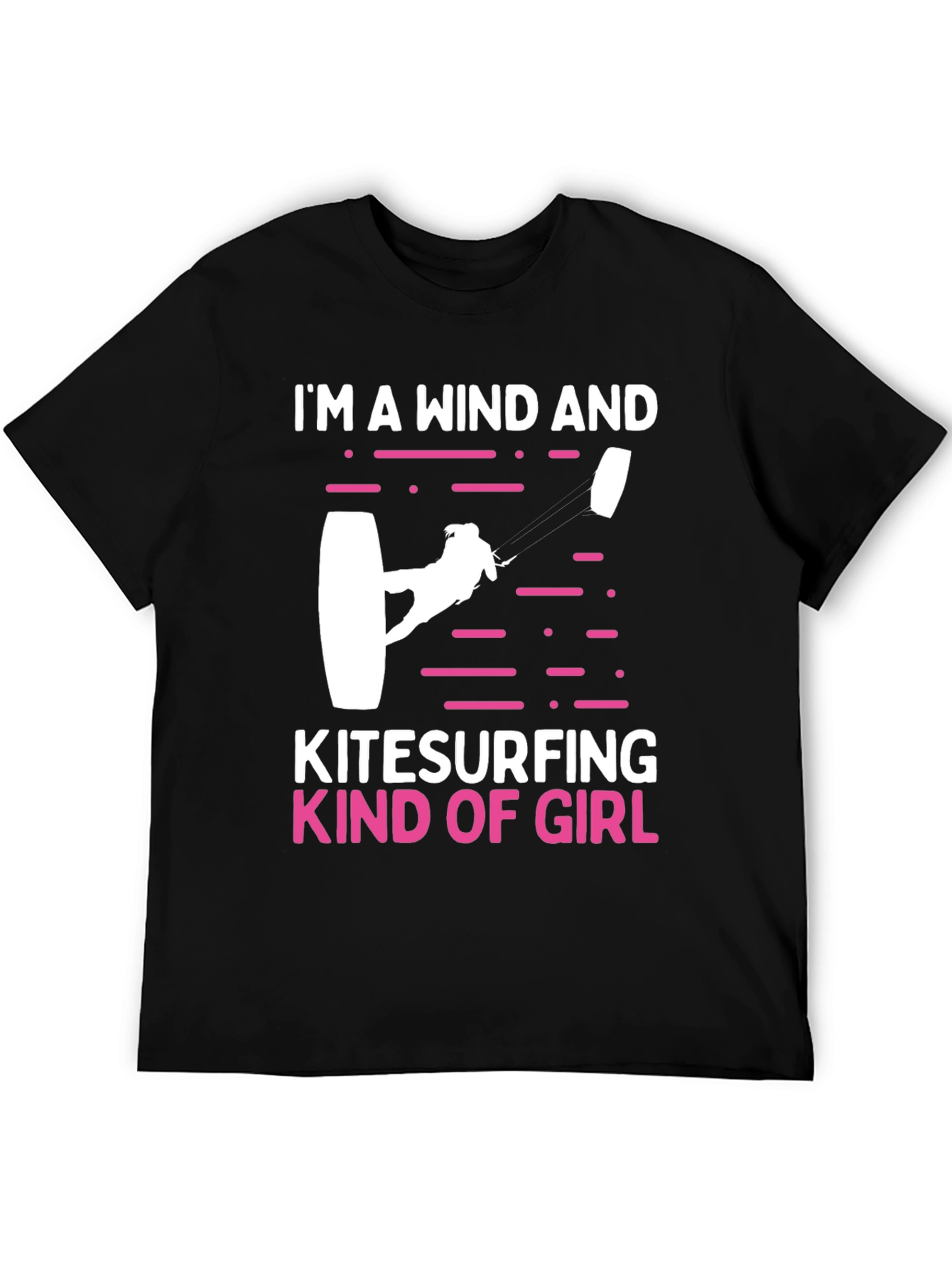 Black Wind and Kitesurfing Girl T-Shirt view 5