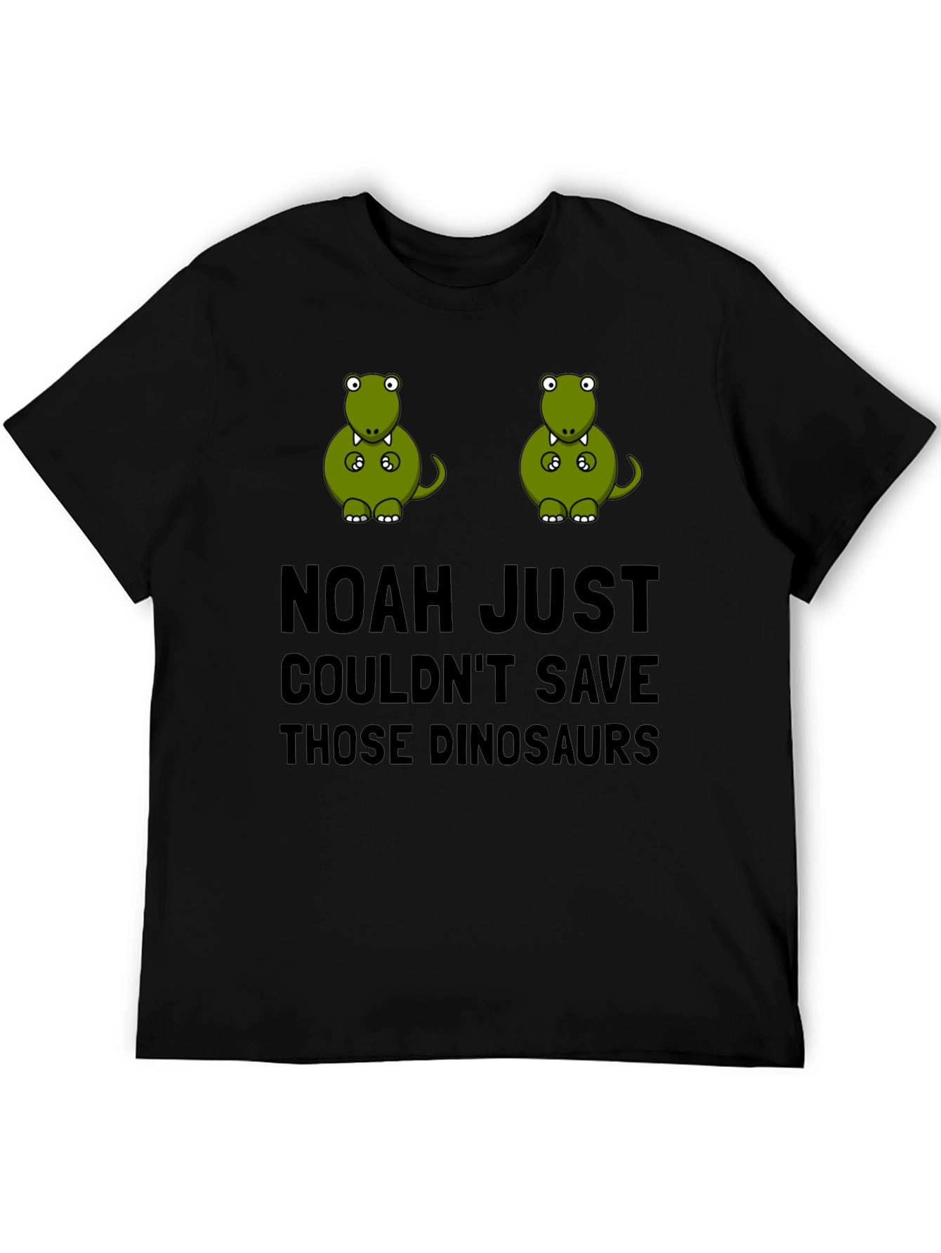 Black Noah Couldn't Save The Dinosaurs T-Shirt view 5
