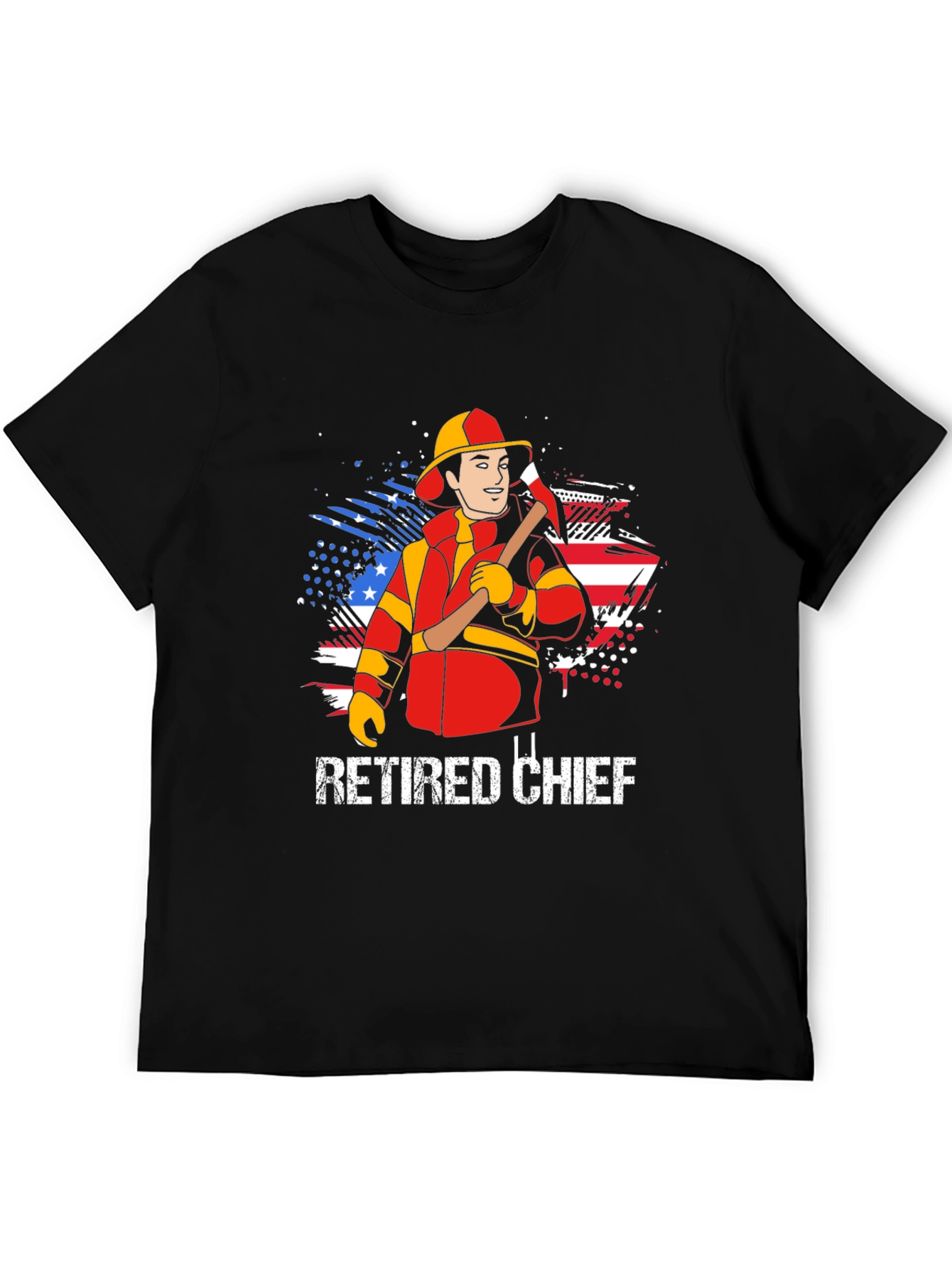 Black Retired Fire Chief T-Shirt view 5