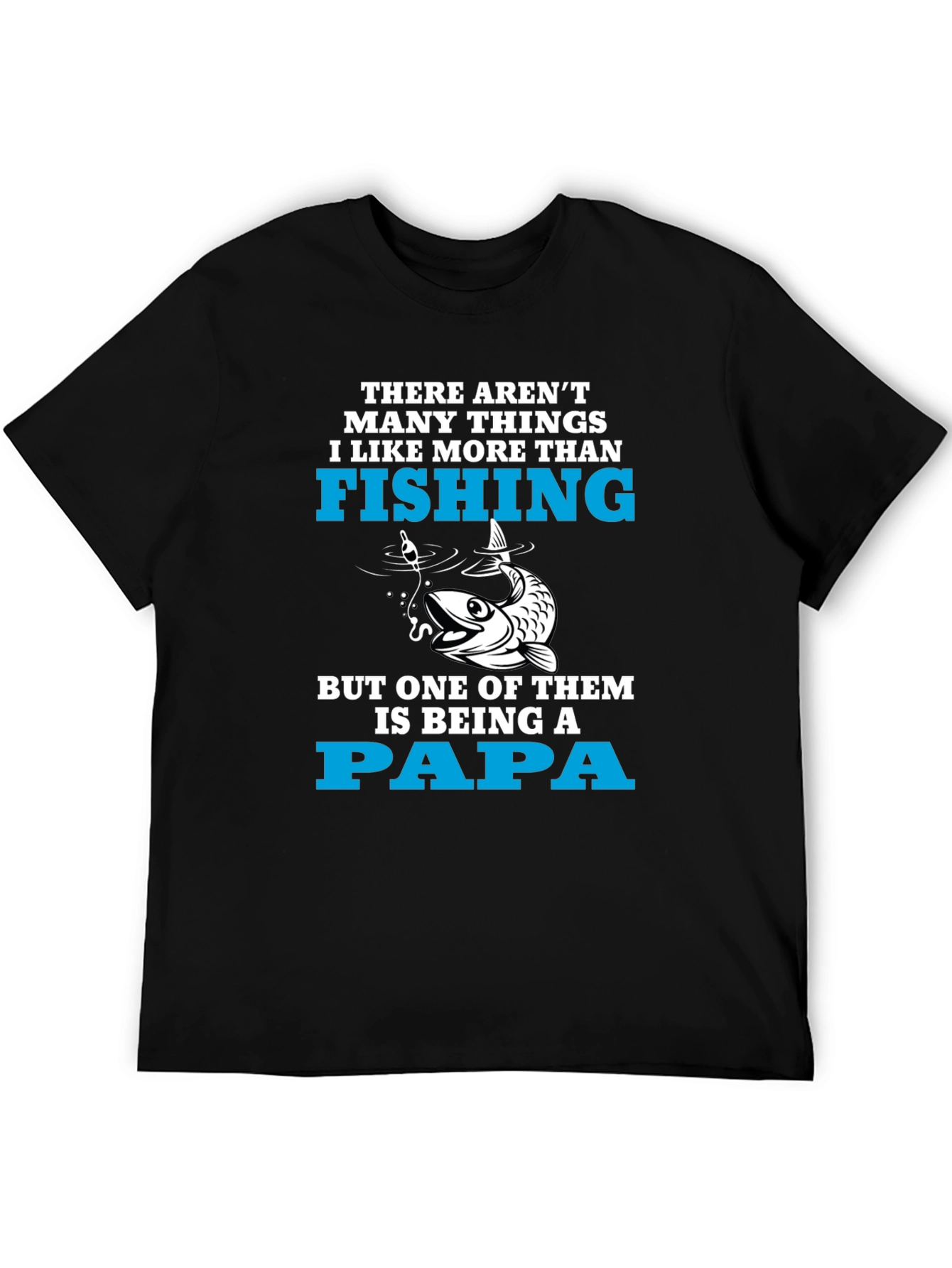 Black Fishing Papa T-Shirt - Fisherman Father's Day Gift view 5
