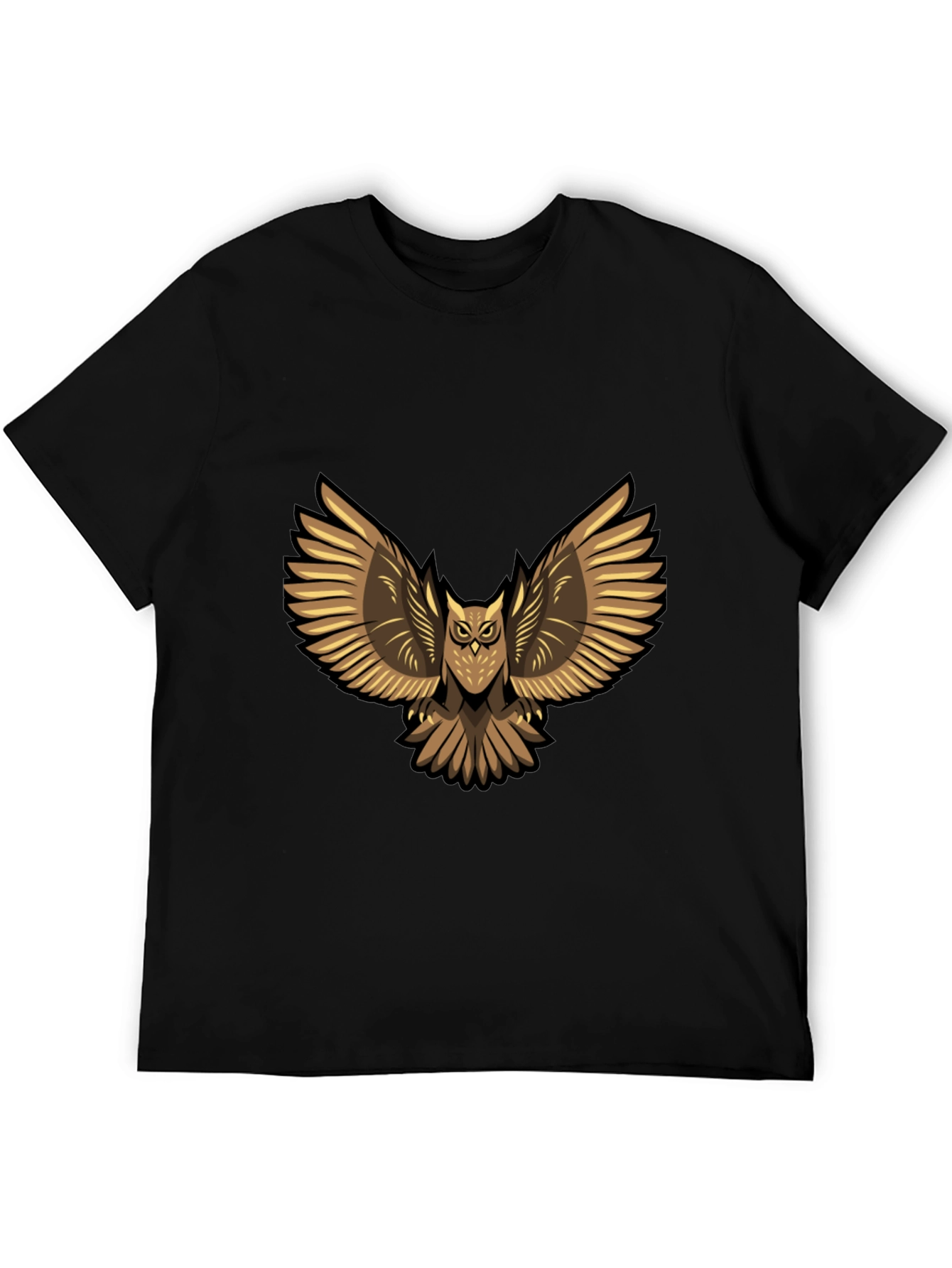 Black Owl Graphic Print Black T-Shirt view 5