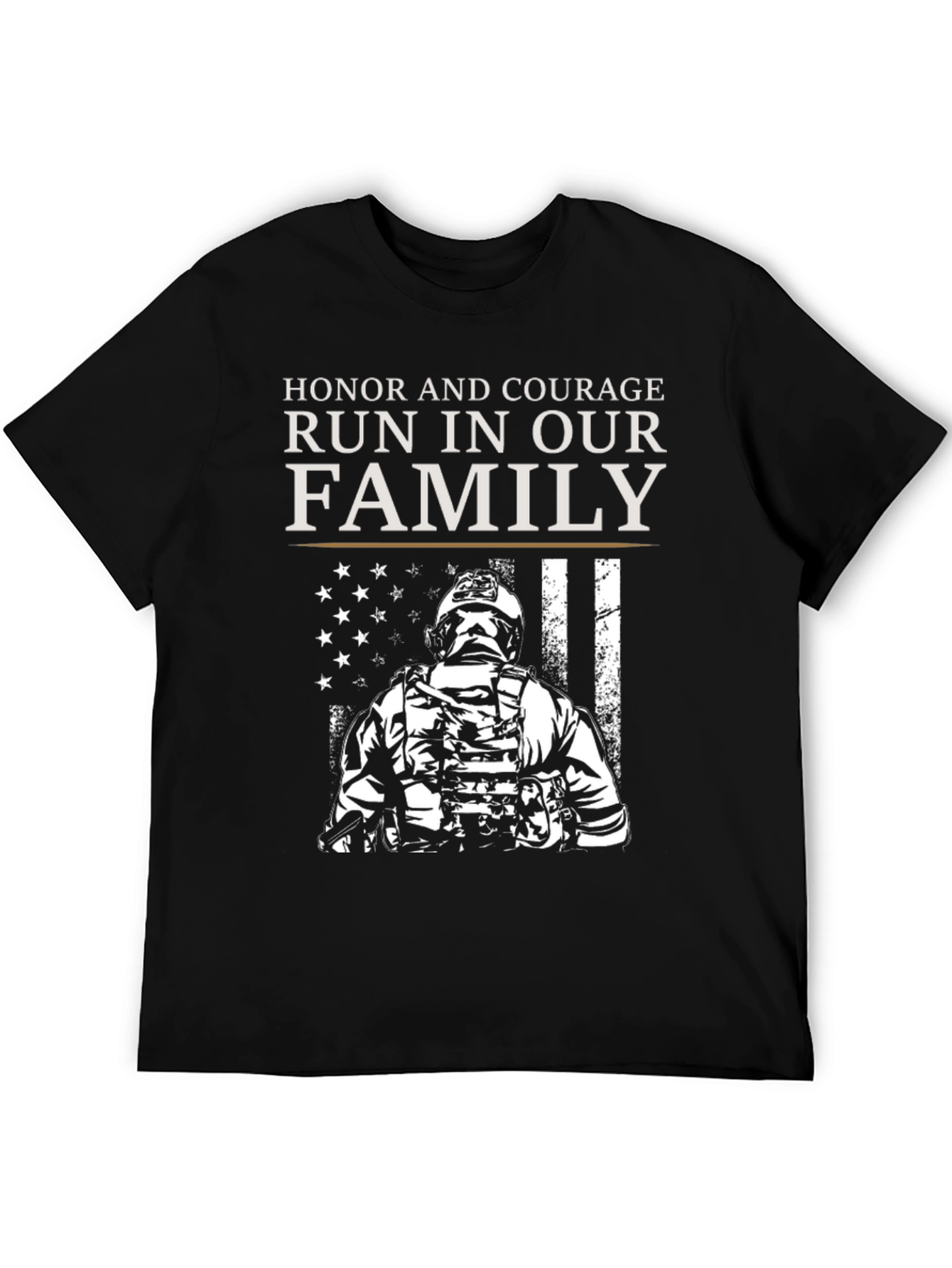 Black Honor and Courage Family T-Shirt - Patriotic Design view 5