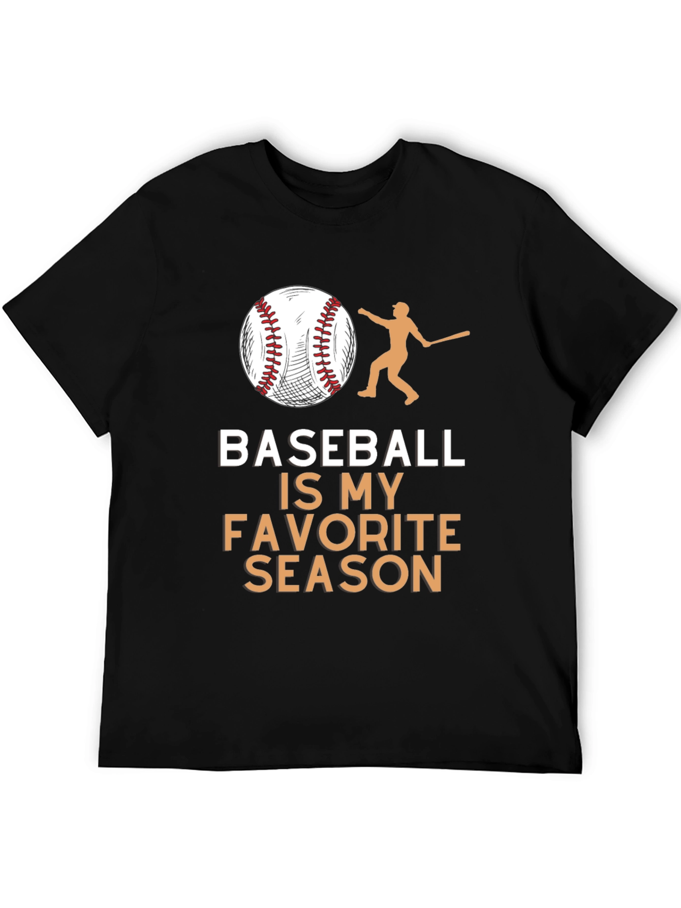 Black Baseball is My Favorite Season Black T-Shirt view 5