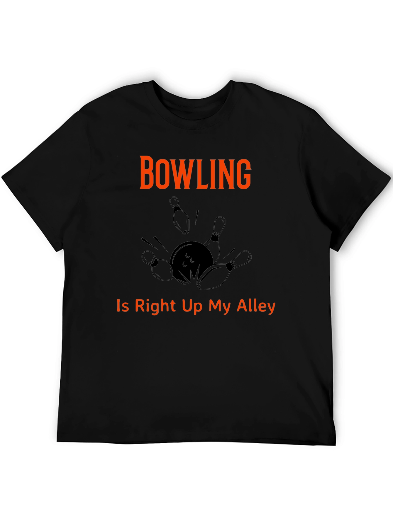Black Bowling T-Shirt "Right Up My Alley" Graphic Tee view 5