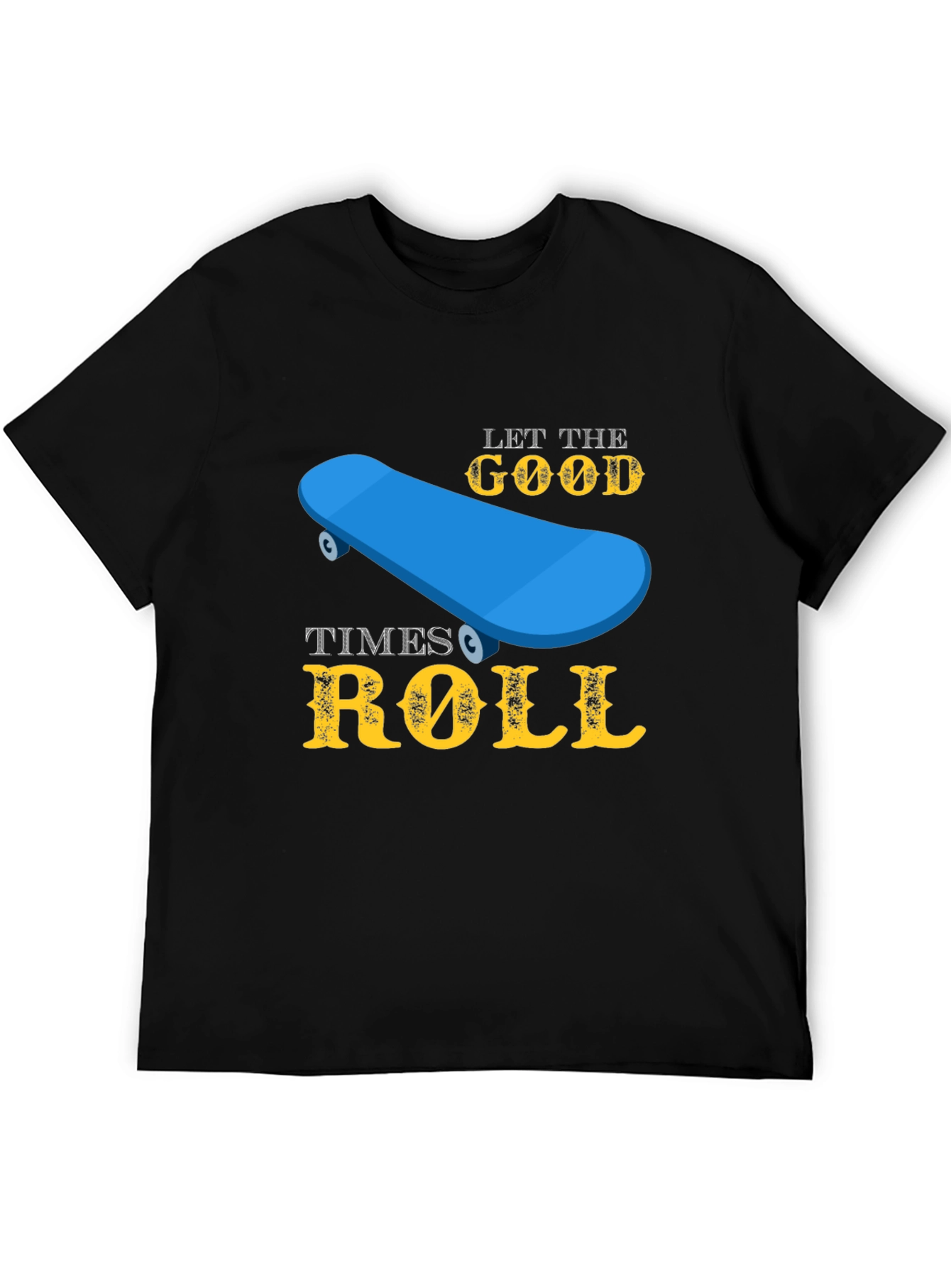 Black Skateboard T-Shirt - Let the Good Times Roll view 5