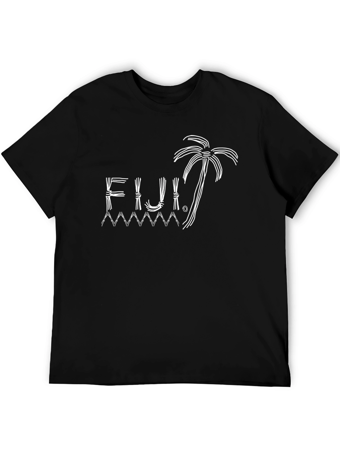 Black Fiji Island Graphic Tee - Black Cotton T-Shirt view 5