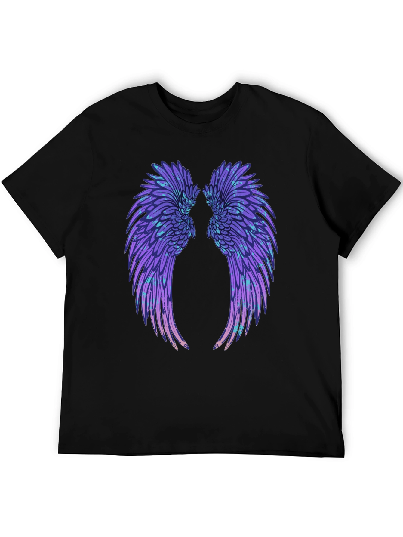 Black Wings Graphic Tee - Black Cotton T-Shirt view 5