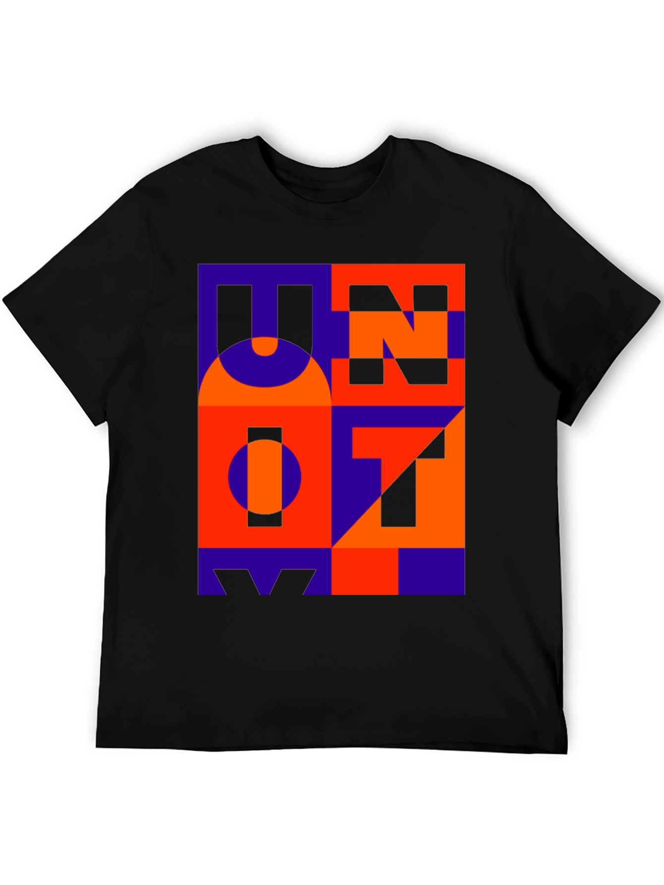Black Abstract Geometric T-Shirt view 5