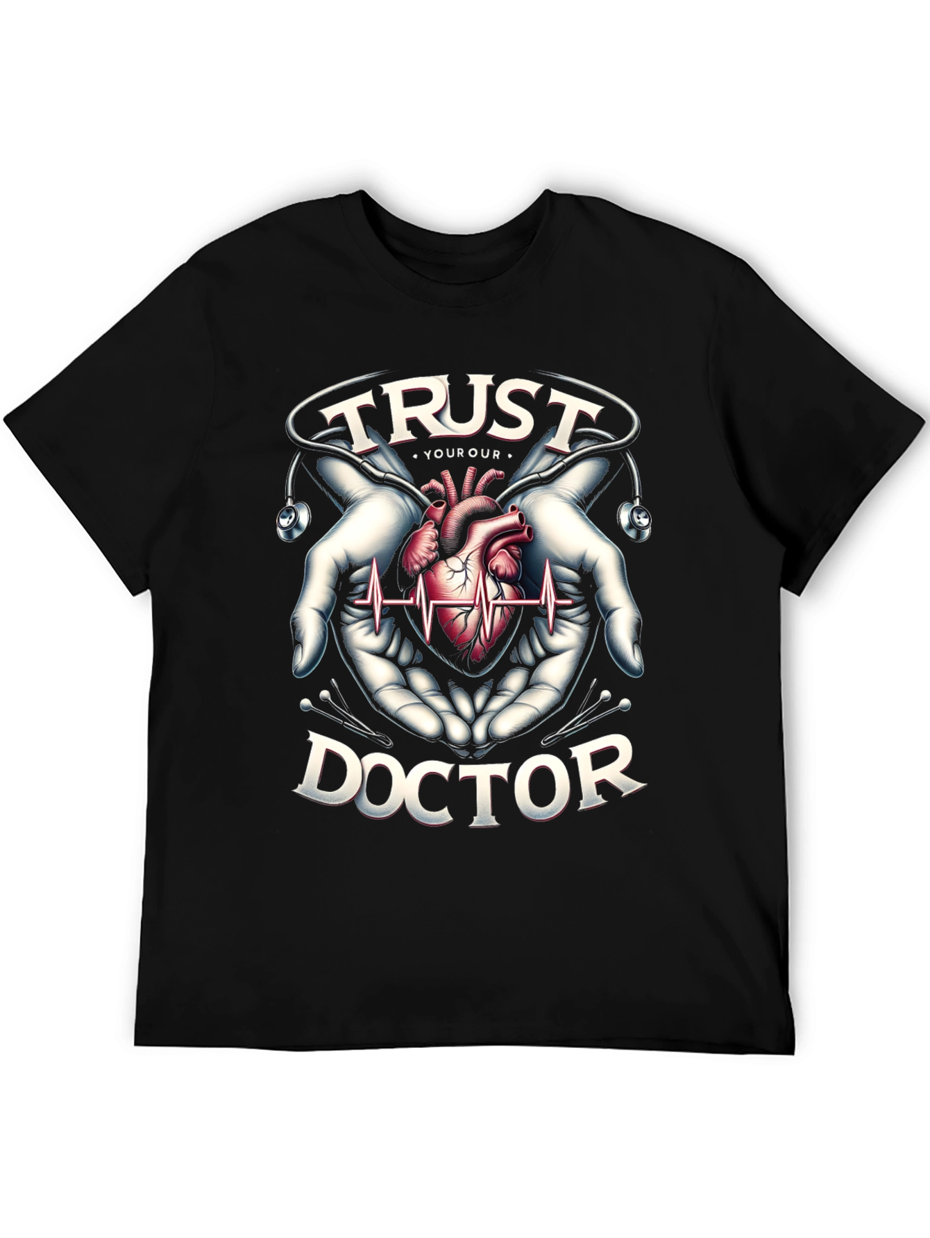 Black Trust Your Doctor Graphic T-Shirt view 5