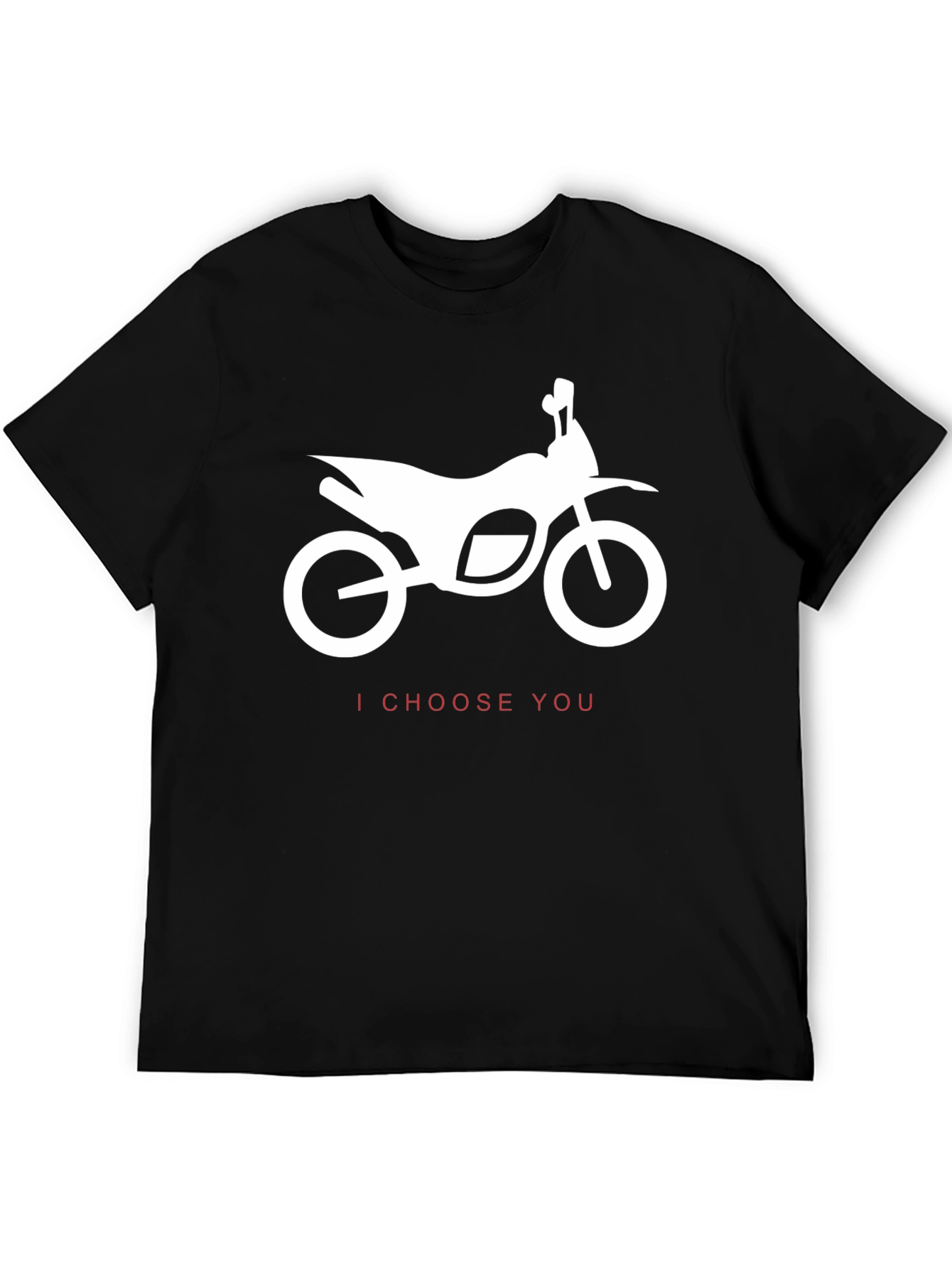 Black Motorcycle Graphic Tee - I Choose You Design - Black view 5