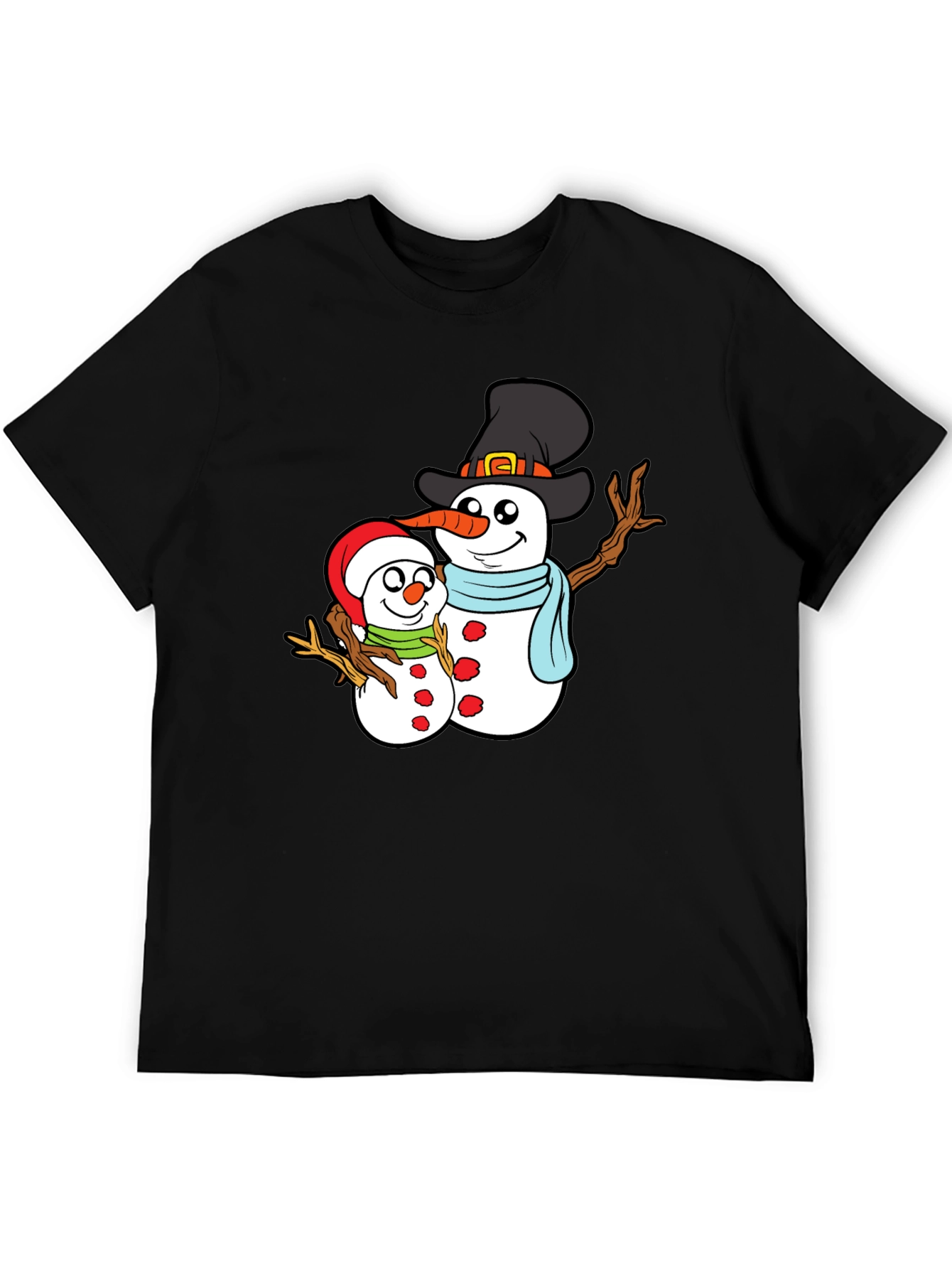 Snowman Family Graphic T-Shirt - 5
