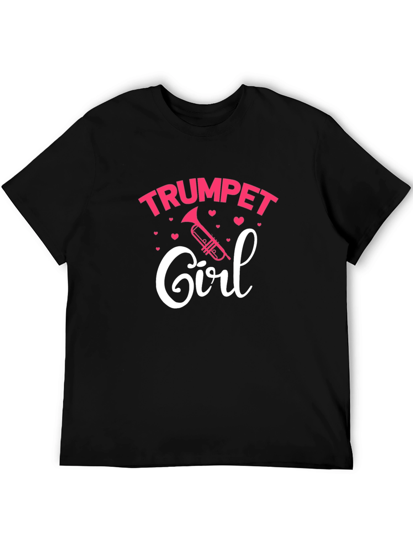 Black Trumpet Girl T-Shirt - Musical Gift for Women view 5