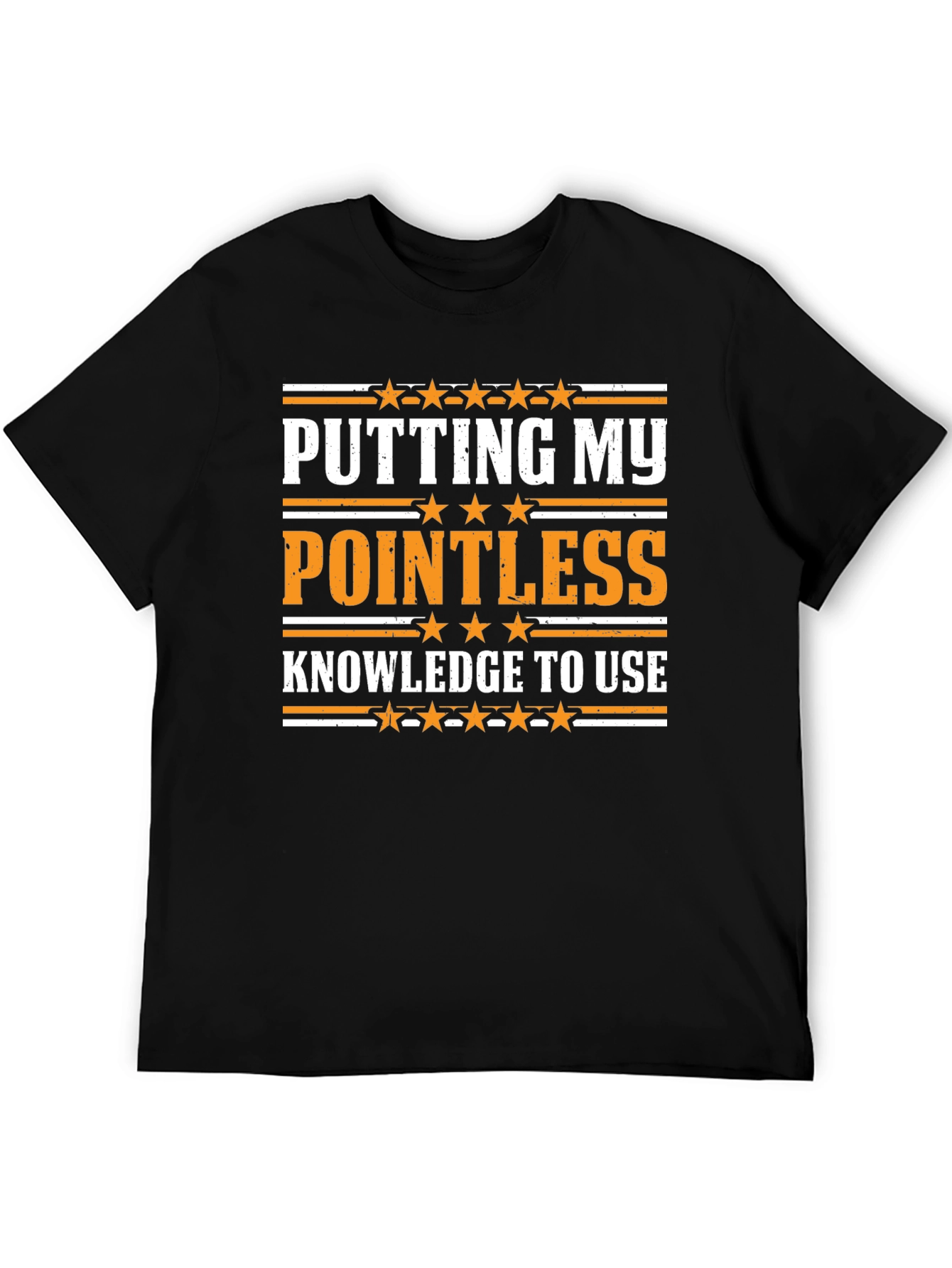 Black Pointless Knowledge Graphic Tee - Sarcastic Humor Shirt view 5
