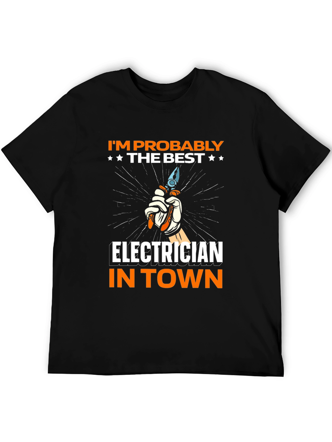 Black Electrician T-Shirt - Best in Town! view 5