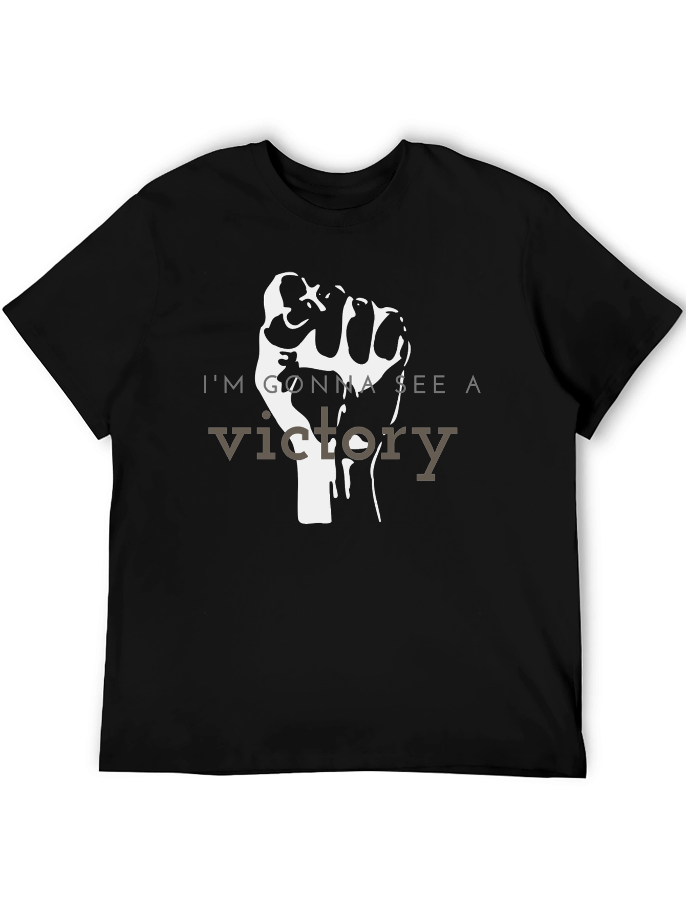 Black Victory Fist Graphic Tee - Black Cotton Blend view 5