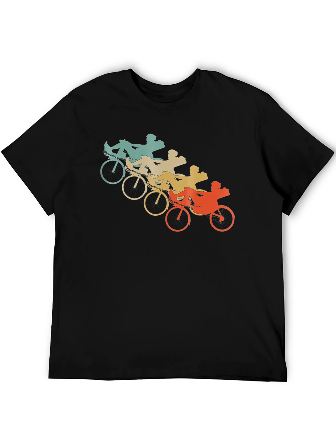 Black Recumbent Bike T-Shirt - Retro Cycling Tee view 5