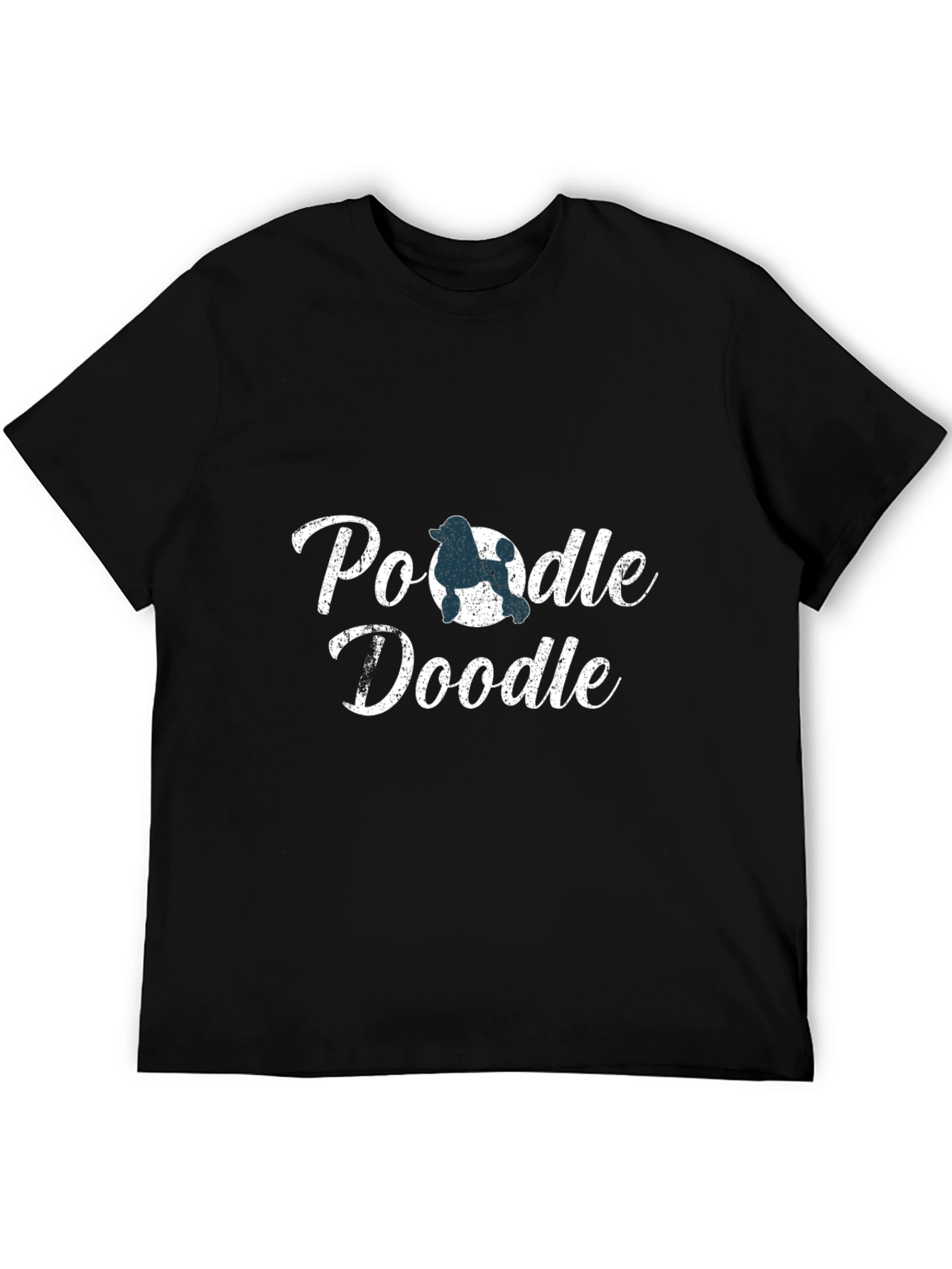 Black Poodle Doodle Graphic Tee - Black Cotton Blend view 5
