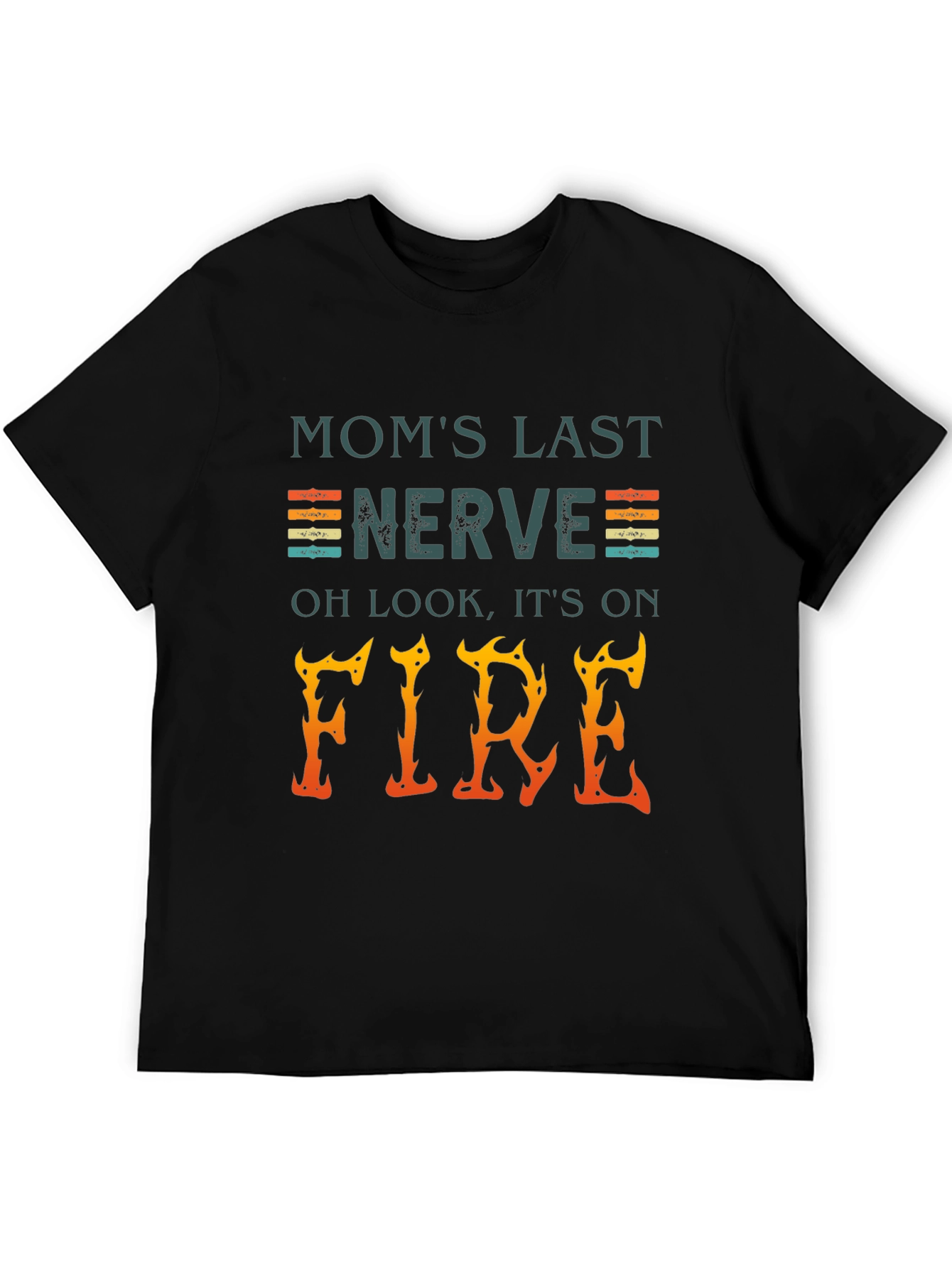 Black Mom's Last Nerve On Fire Graphic Tee view 5