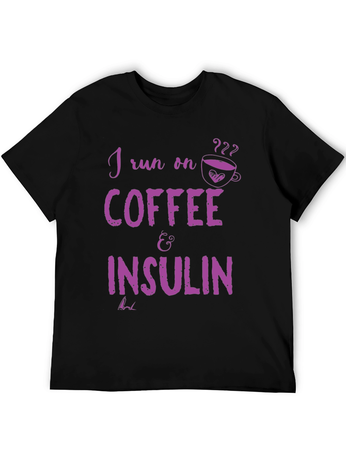 Black Coffee and Insulin T-Shirt - Funny Diabetes Tee view 5