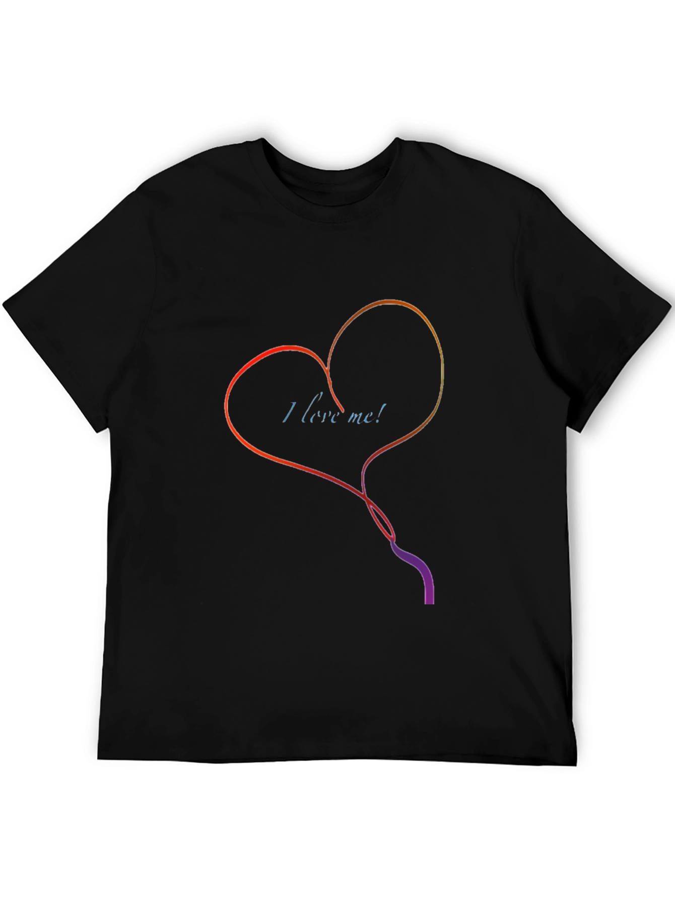 Black I Love Me Heart Graphic Tee - Stylish Black T-Shirt view 5