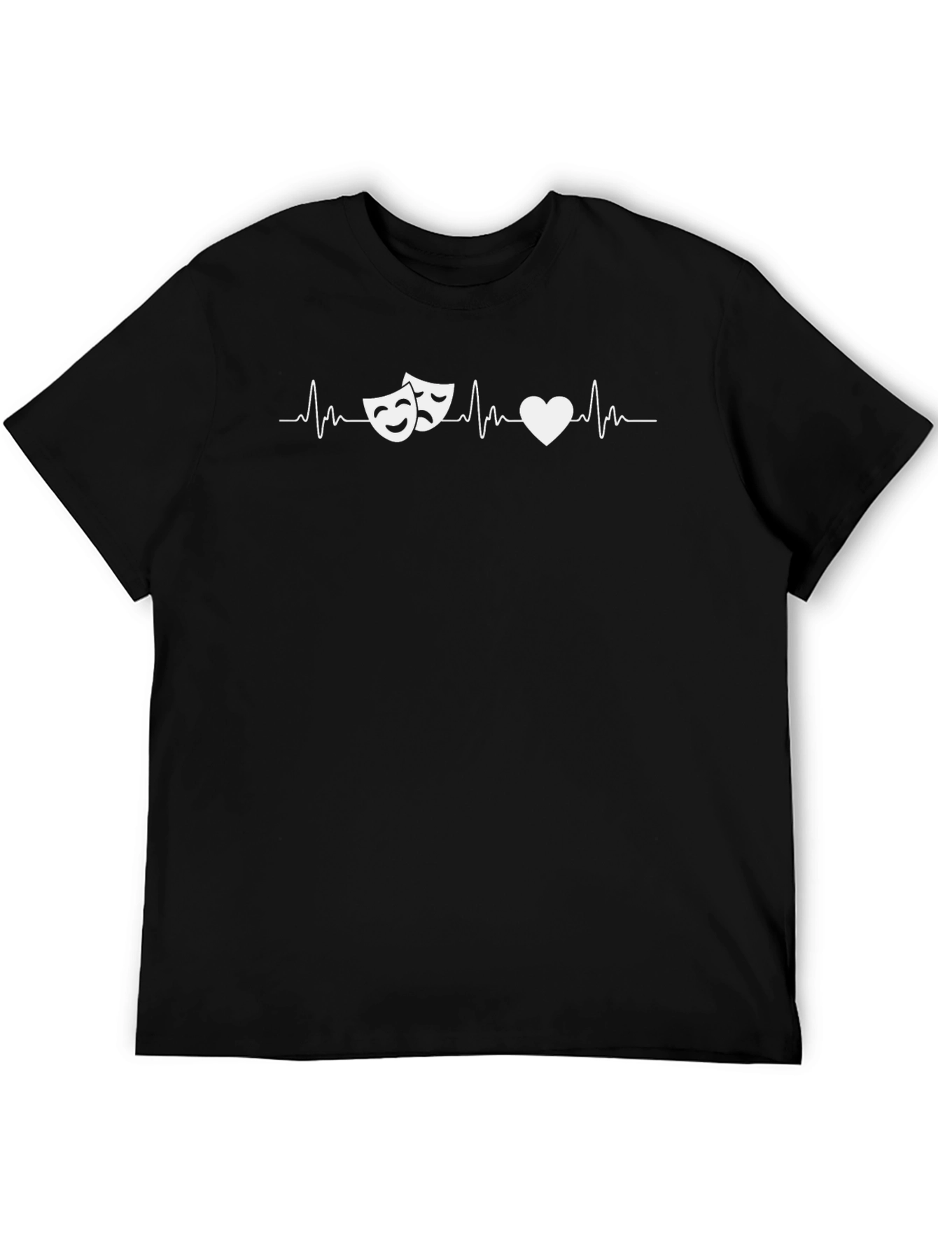 Black Drama Heartbeat T-Shirt - Stage & Theater Lover Tee view 5