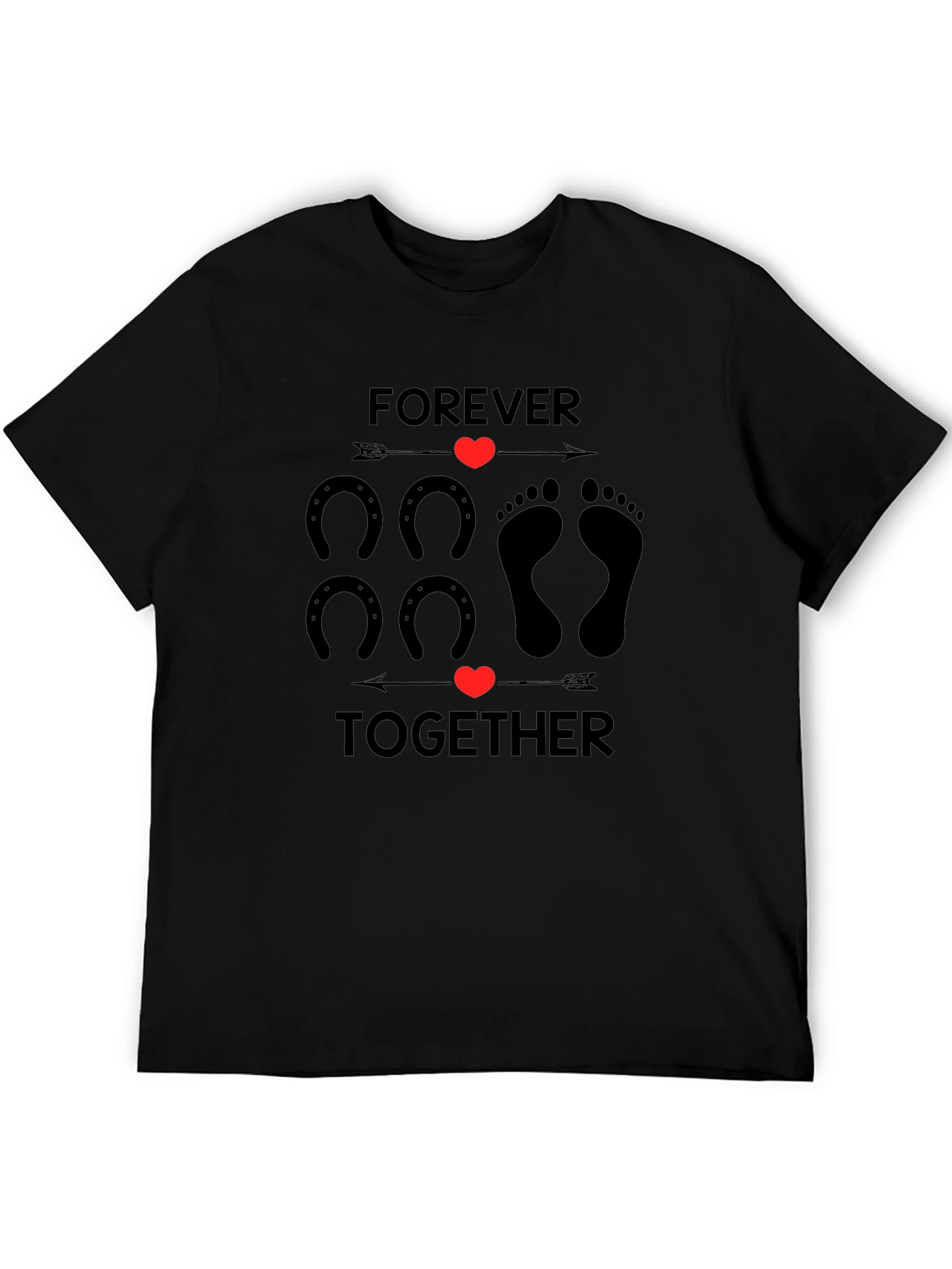 Black Forever Together Graphic Tee - Black Cotton Blend view 5