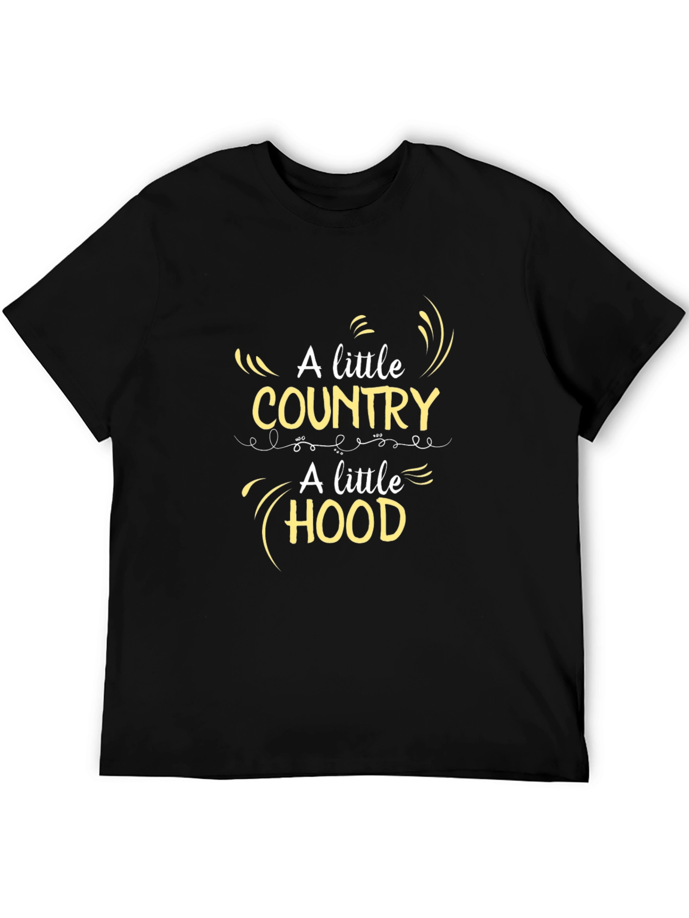 Black Country Hood Graphic Tee - Trendy Black T-Shirt view 5