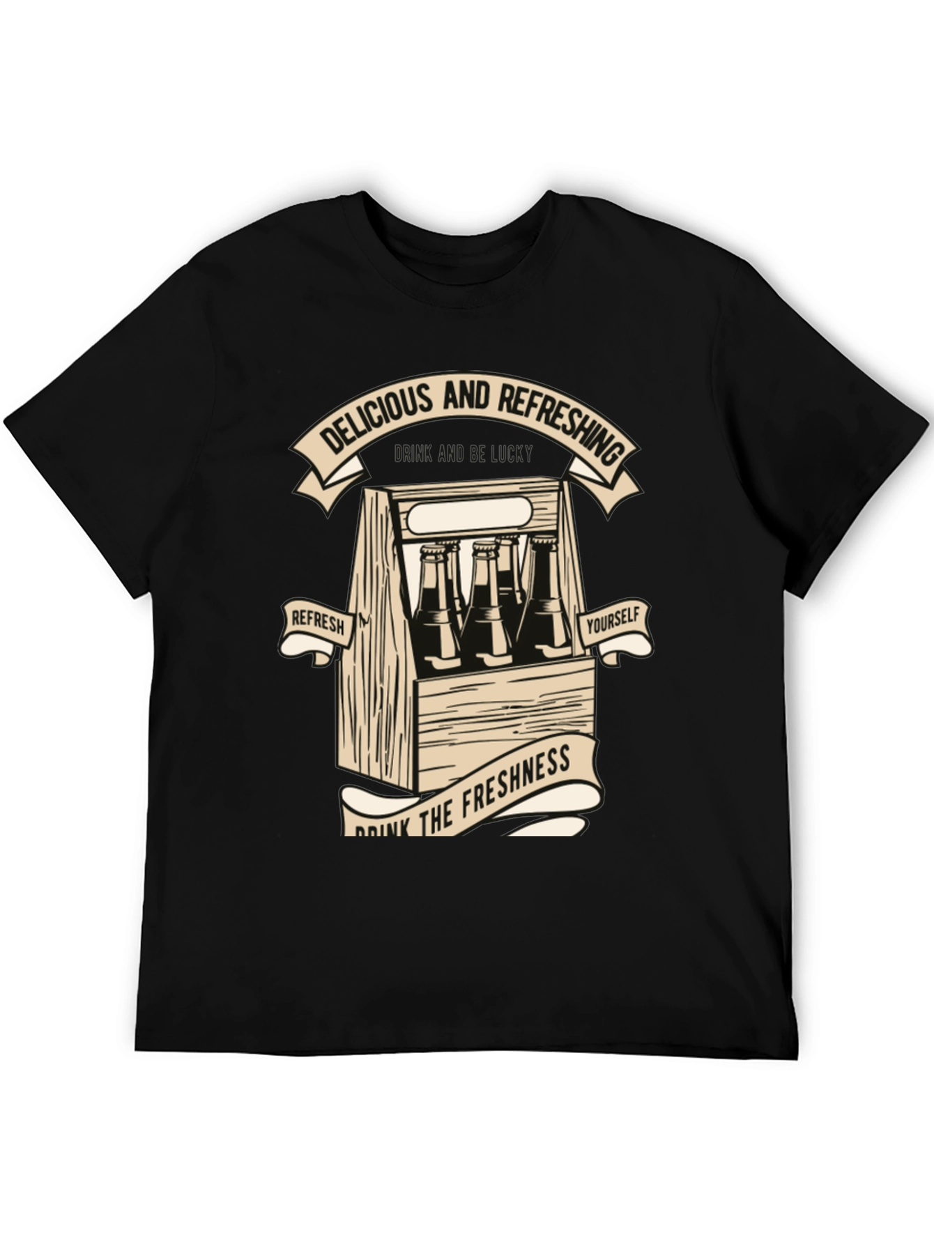 Black Delicious & Refreshing Graphic T-Shirt view 5