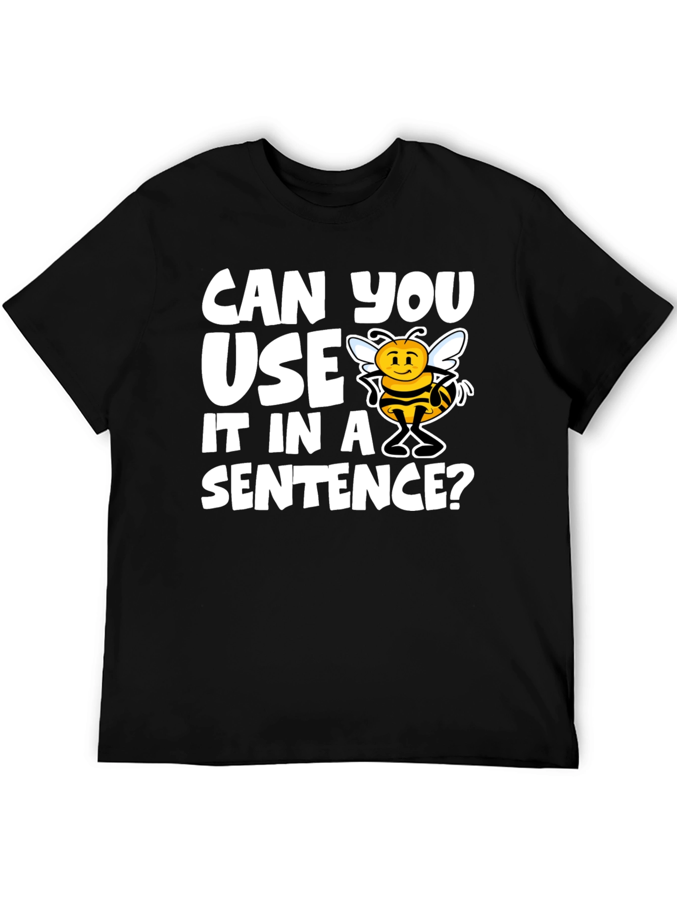 Black Funny Bee Puns T-Shirt "Use it in a Sentence" view 5