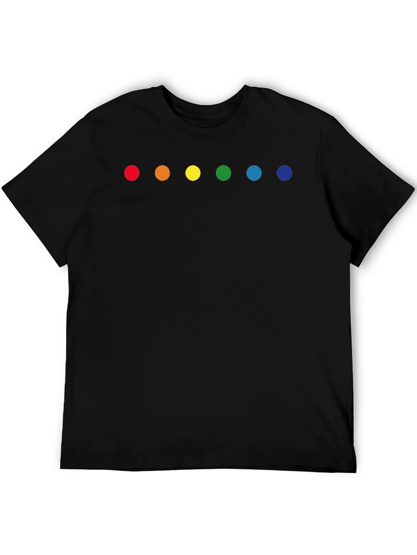 Black Rainbow Dot Graphic Tee - Black Crew Neck view 5