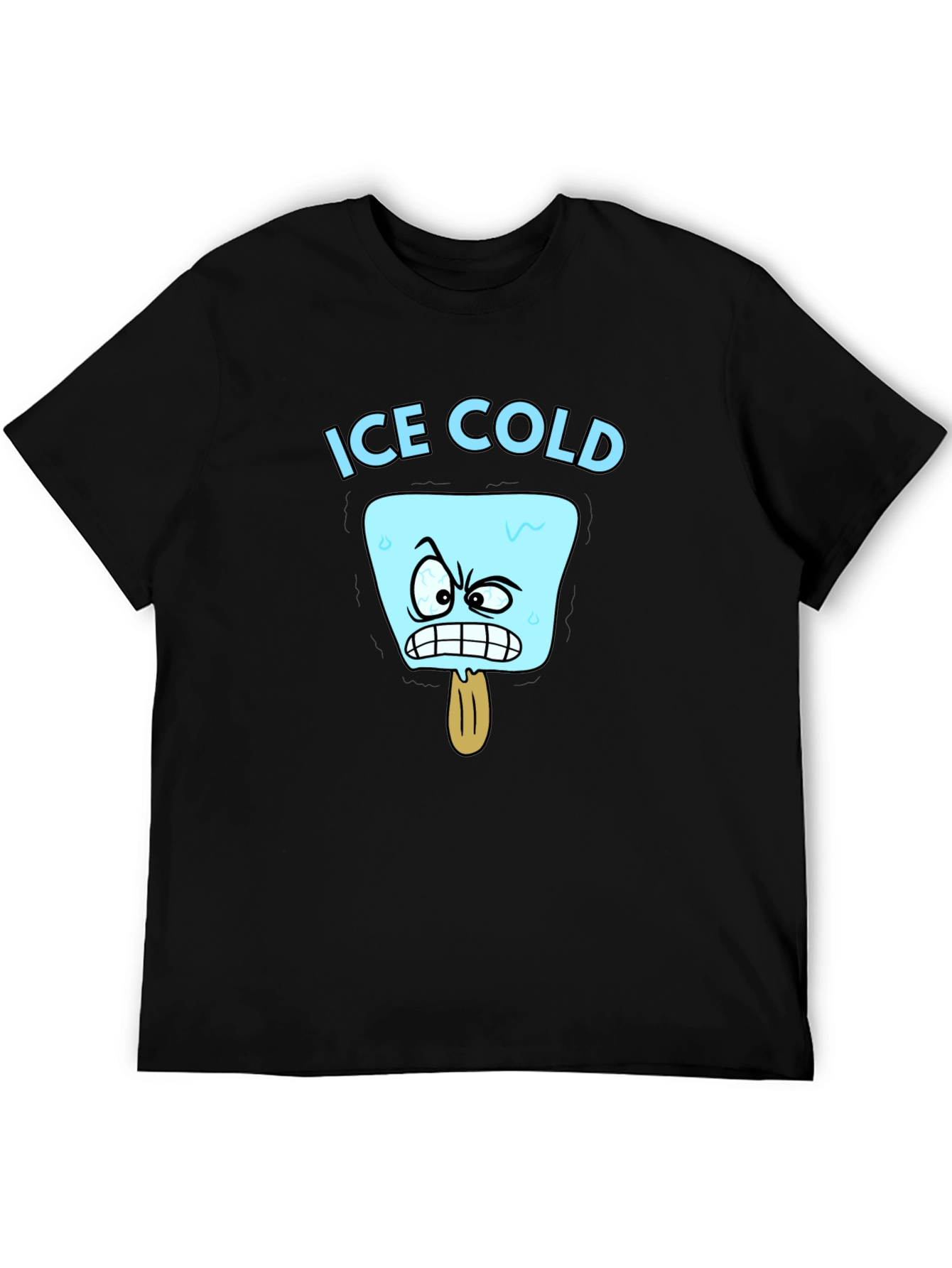 Black Ice Cold Cartoon Graphic T-Shirt view 5