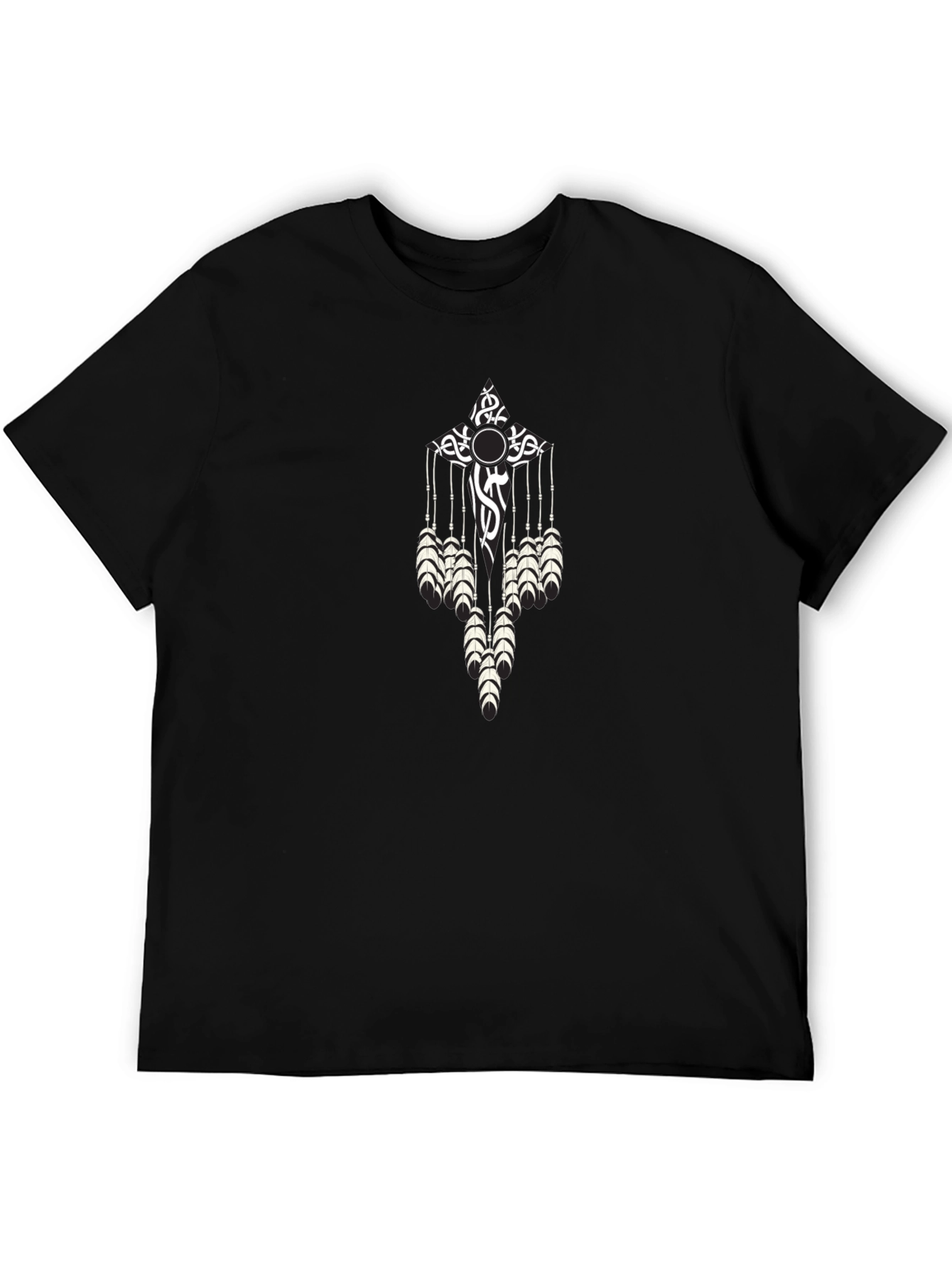 Black Black T-Shirt with Dreamcatcher Design view 5