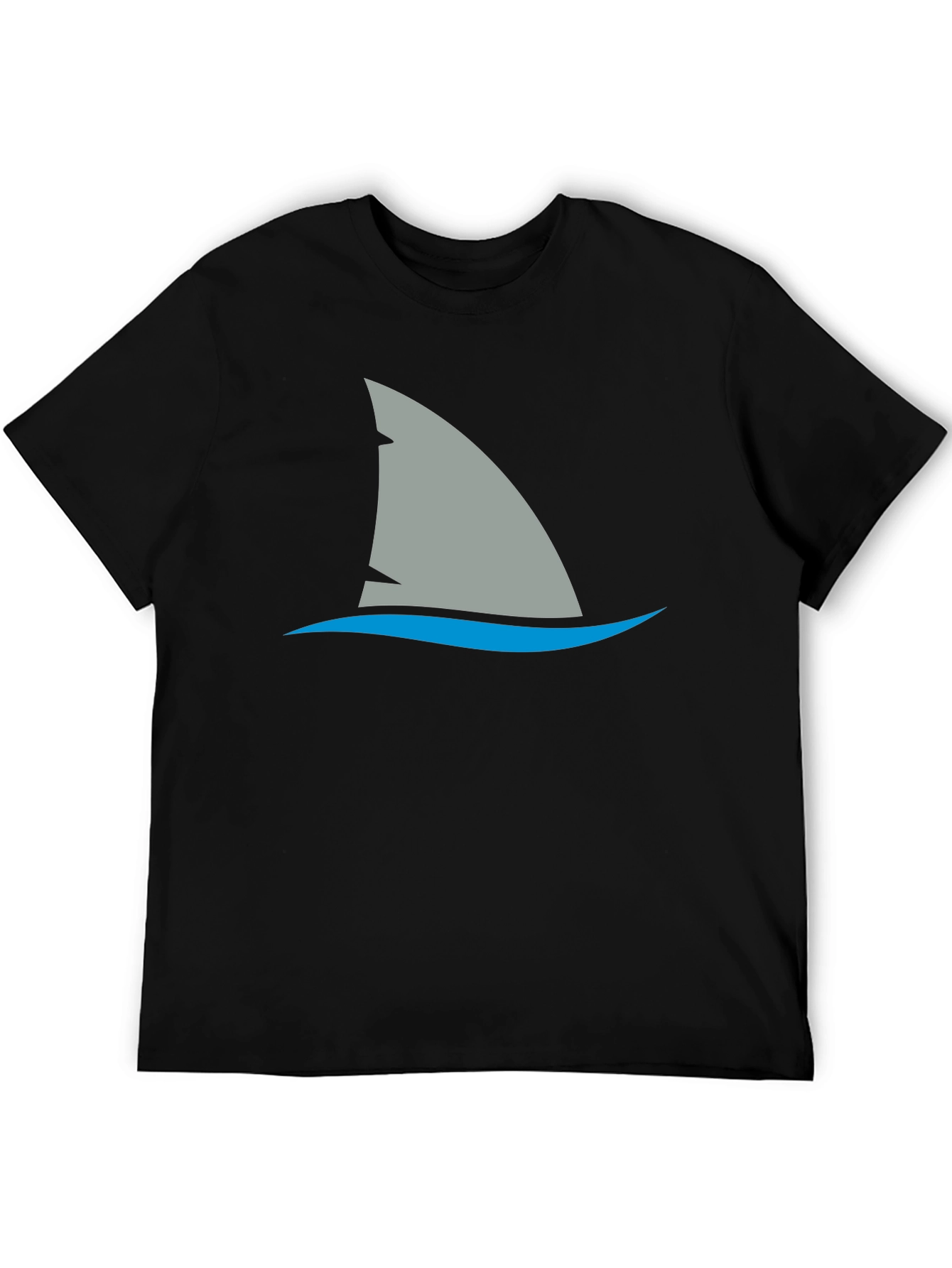 Black Shark Fin Graphic Tee - Black Cotton Comfort view 5