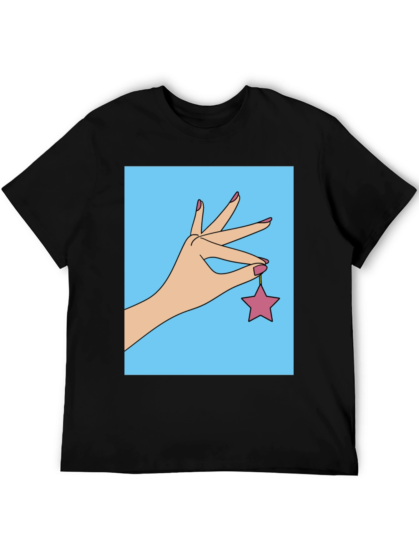 Black Hand Holding Star Graphic T-Shirt view 5