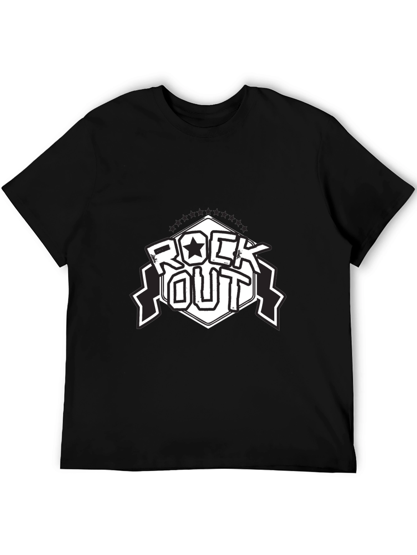 Black Rock Out Black T-Shirt - Stylish Graphic Tee view 5