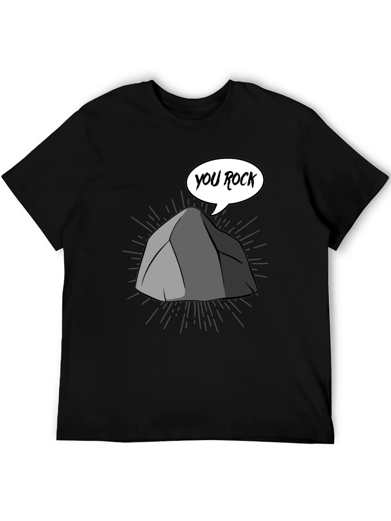 Black You Rock Graphic Tee - Men's Black Cotton T-Shirt view 5